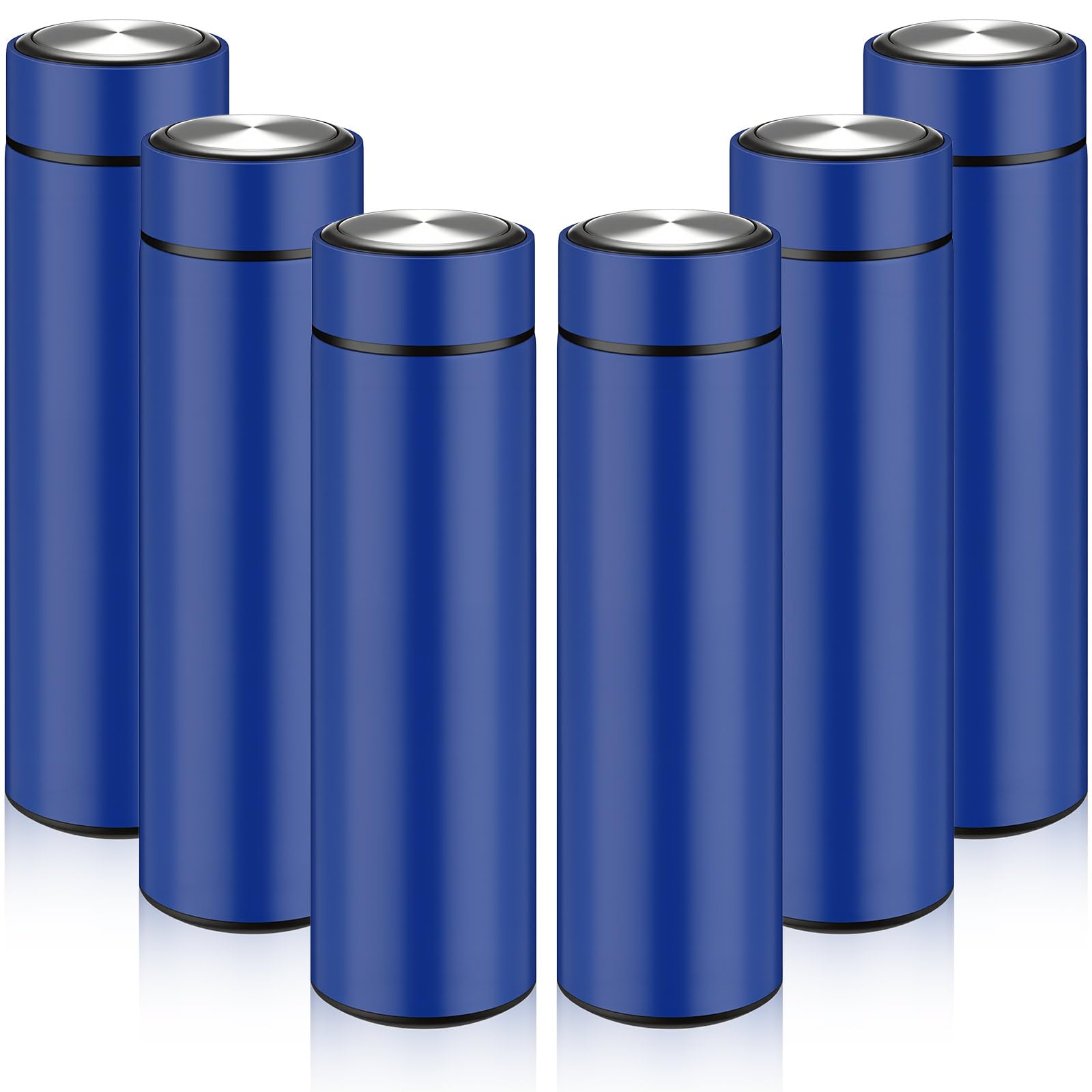 Tioncy 6 Pcs Stainless Steel Water Bottle 16.9 oz Insulated Water Bottle Skinny cup Portable Slim Flask Travel Mug for Purse Lun