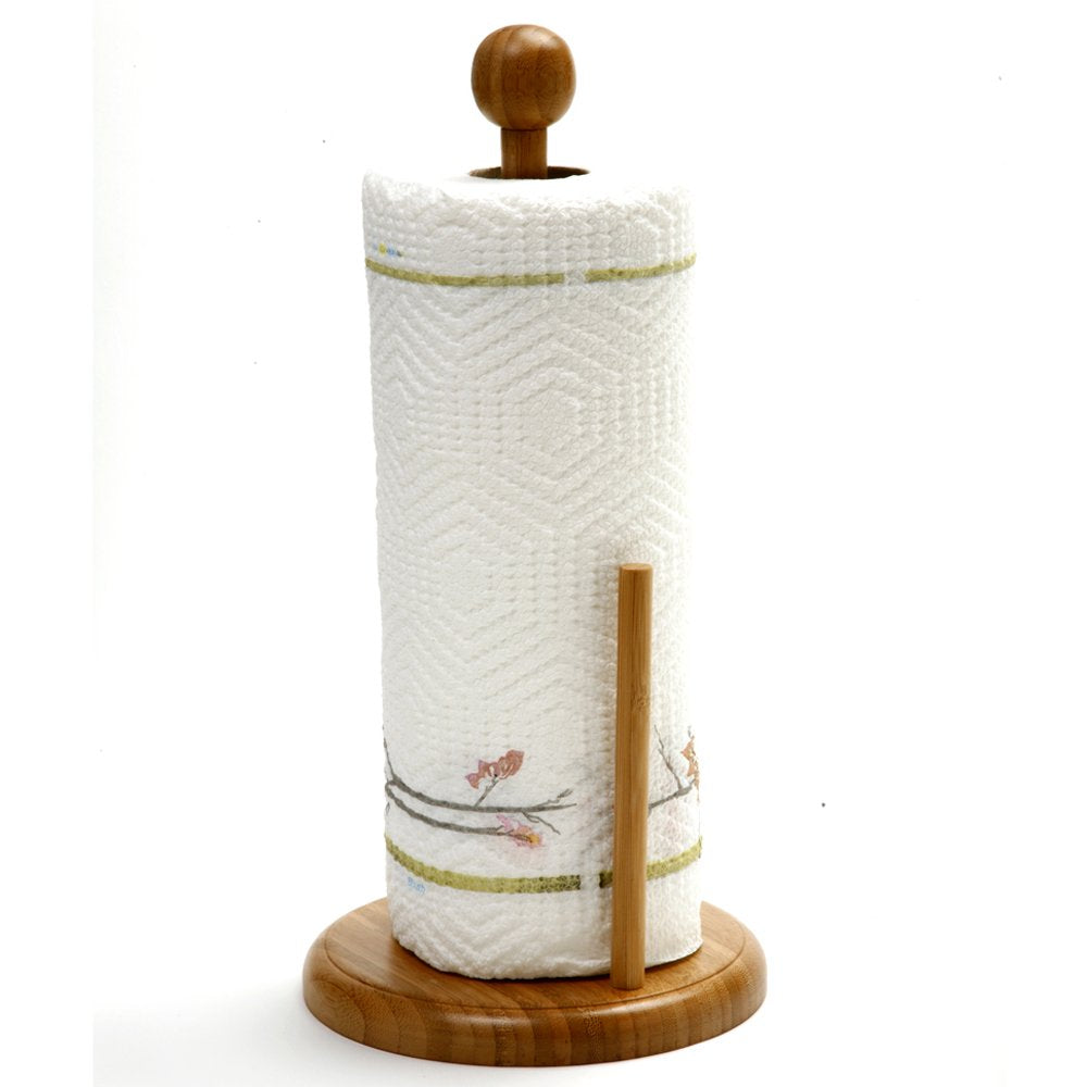 Norpro Bamboo Paper Towel Holder, Light Wood Grain
