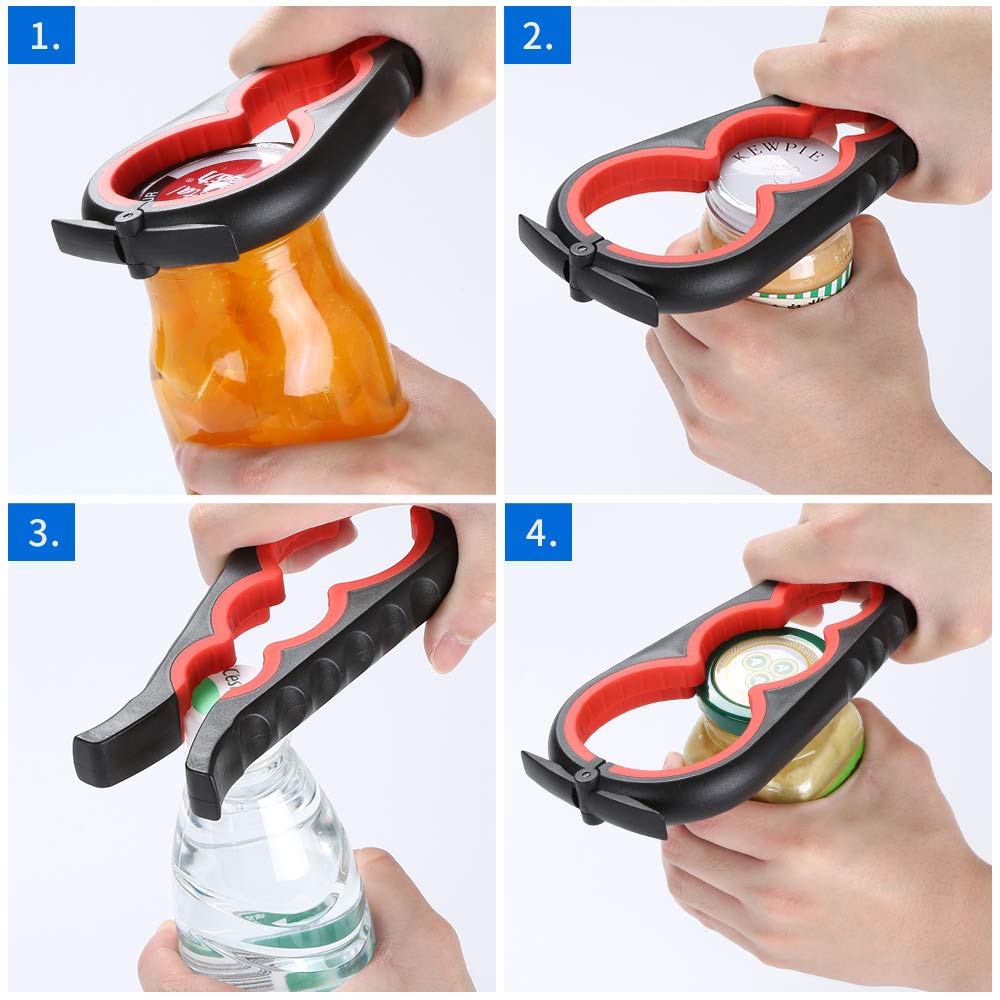 Jar Opener Bottle Opener And Ring Pull Can Opener For Seniors, Arthritis Hands And Anyone With Low Strength, Arthritis Jar Opene
