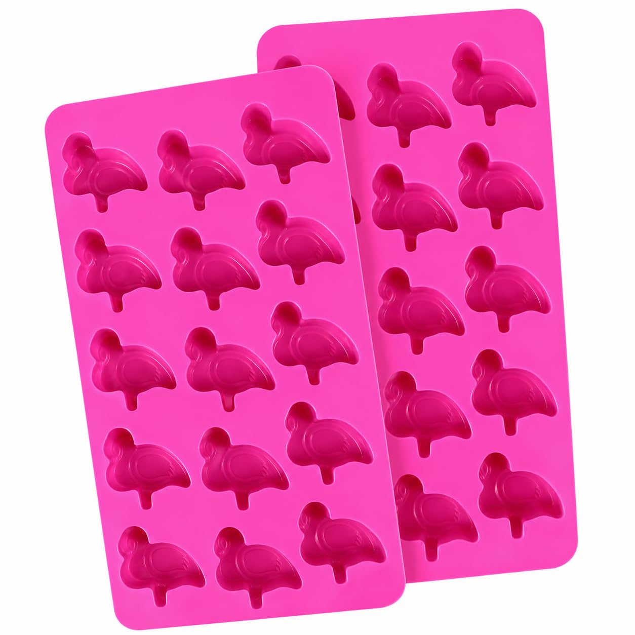 DECHOUS Flamingo Ice Cube Trays, 2Pcs Silicone Fondant Molds