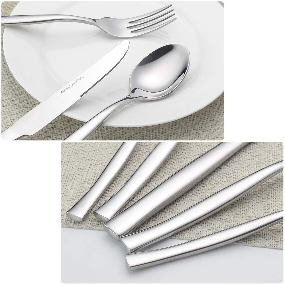 Qskely 40 Pieces Stainless Steel Flatware Cutlery Silverware Set, Service For 8