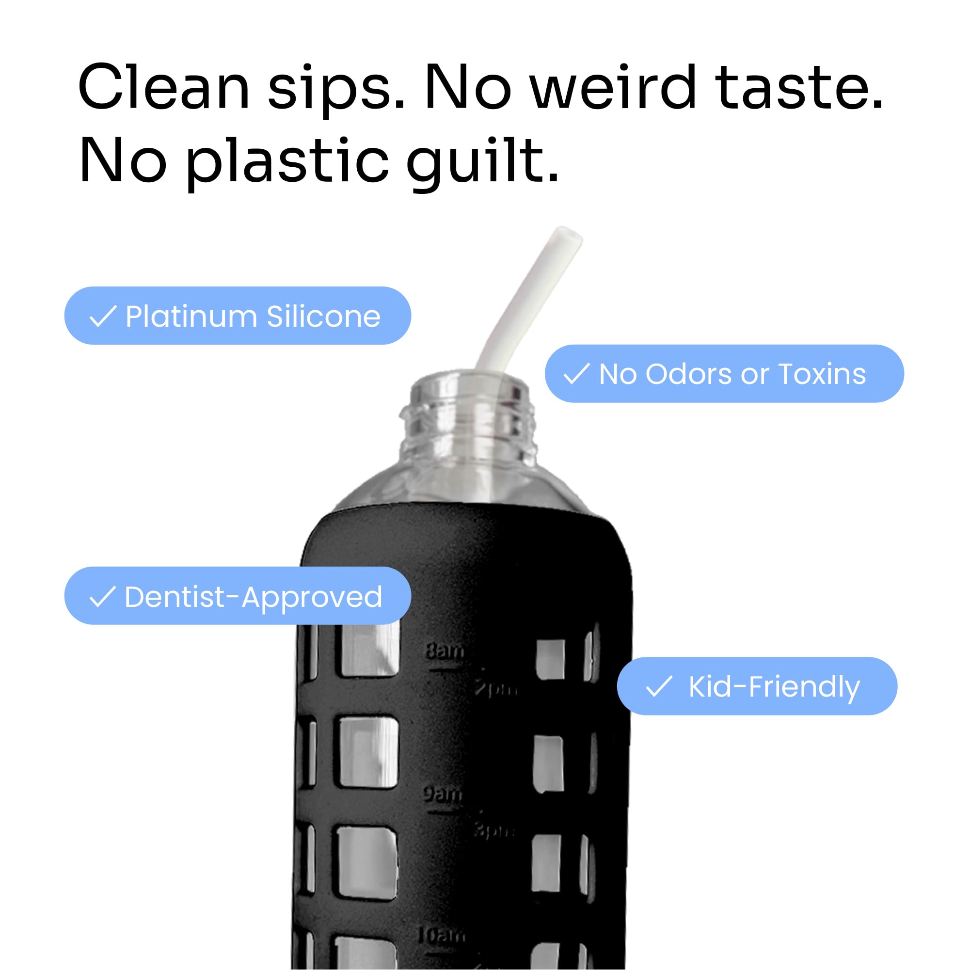 Platinum Silicone Straws, 14 Inch Extra Long  Wide, For 40 Oz Tumblers From Stanley, Reduce, Yeti  More, Set Of 8 Reusable Drink