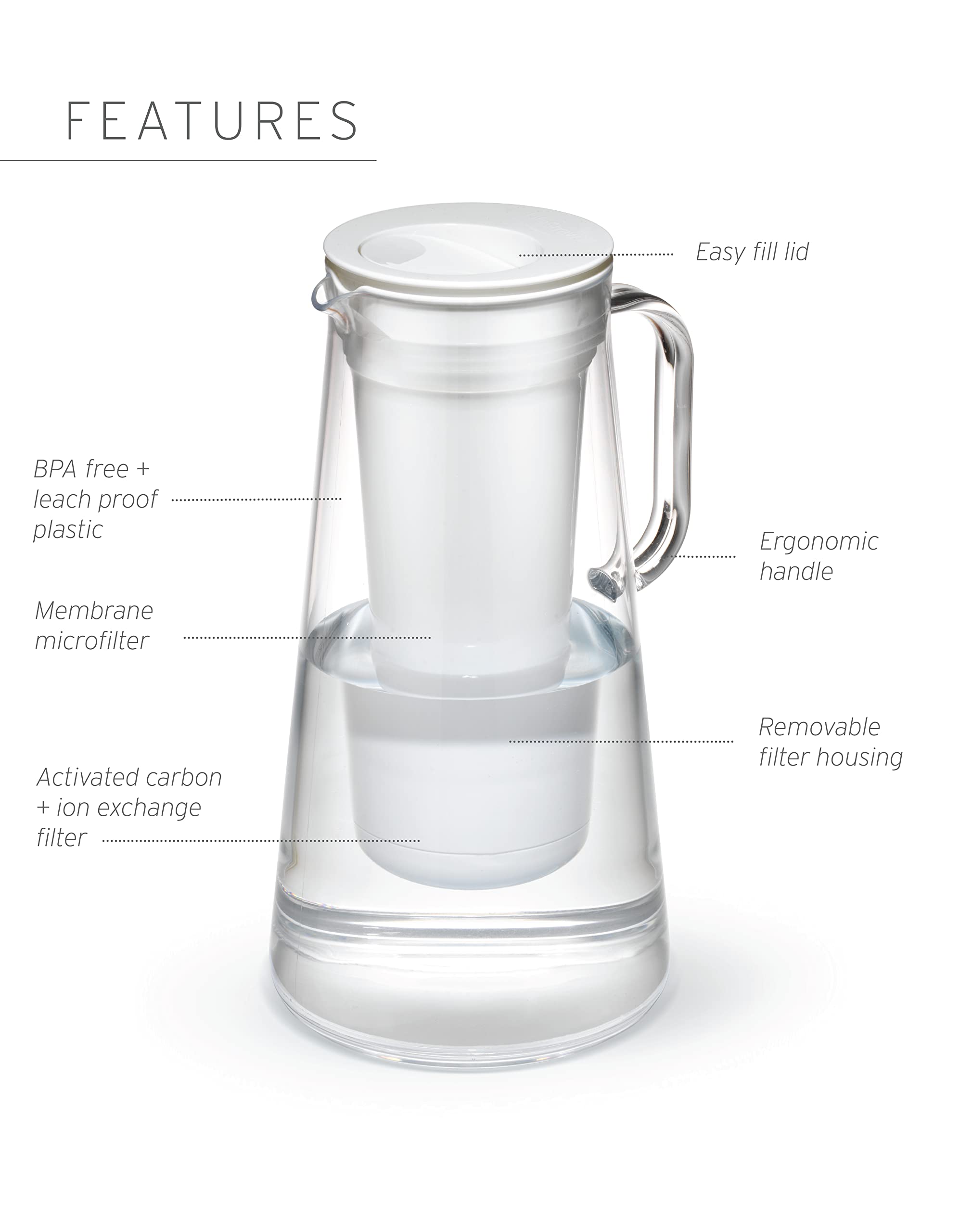 Lifestraw Home - Water Filter Pitcher, 10-Cup, Wisteria, Bpa Free Designed For Everyday Protection Against Bacteria, Parasites,