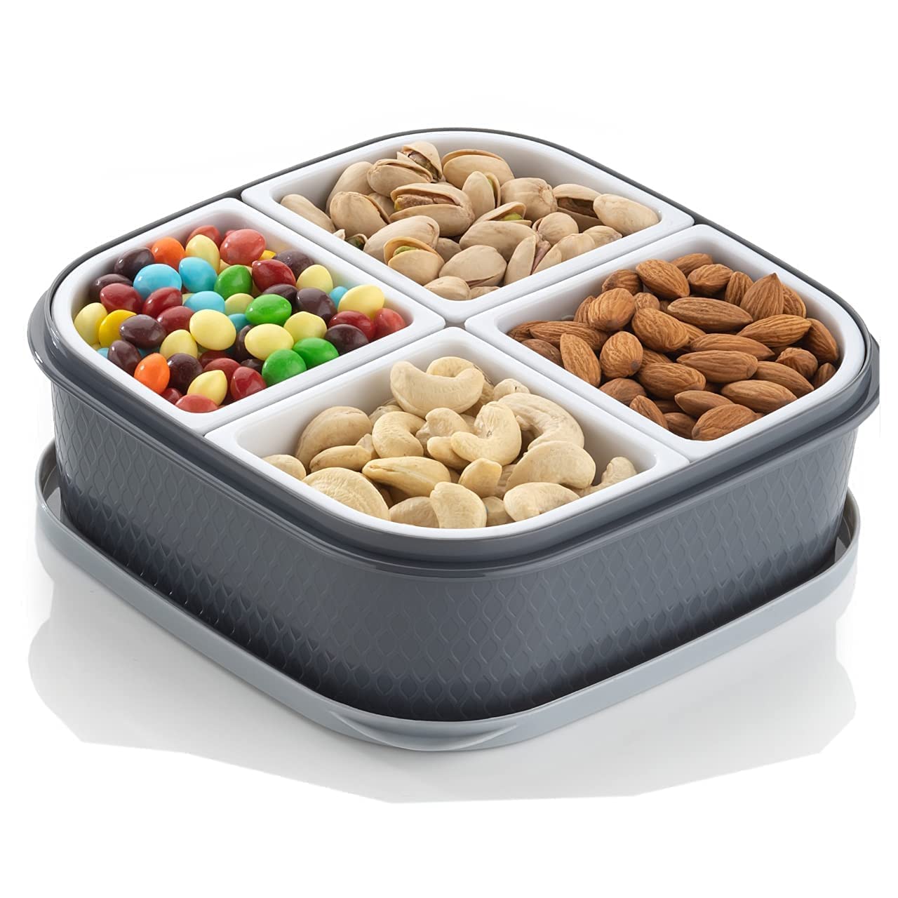 Elexiq Multipurpose 4 Section Masala Rangoli Dabba Box Set, Masala Box Airtight Container, Masala Box Dabba, Dry Fruits Box For 