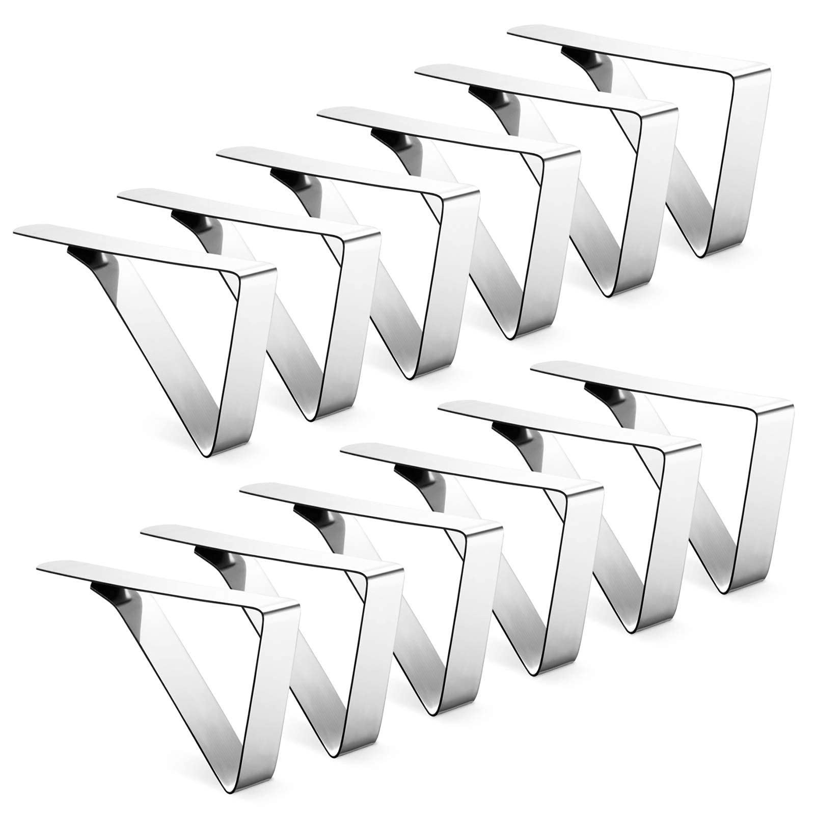 12 Pack Tablecloth Clips - Heavy Duty Picnic Table Clips, Stainless Steel Table Cloth Cover Clamps, Table Cloth Holders Ideal Fo