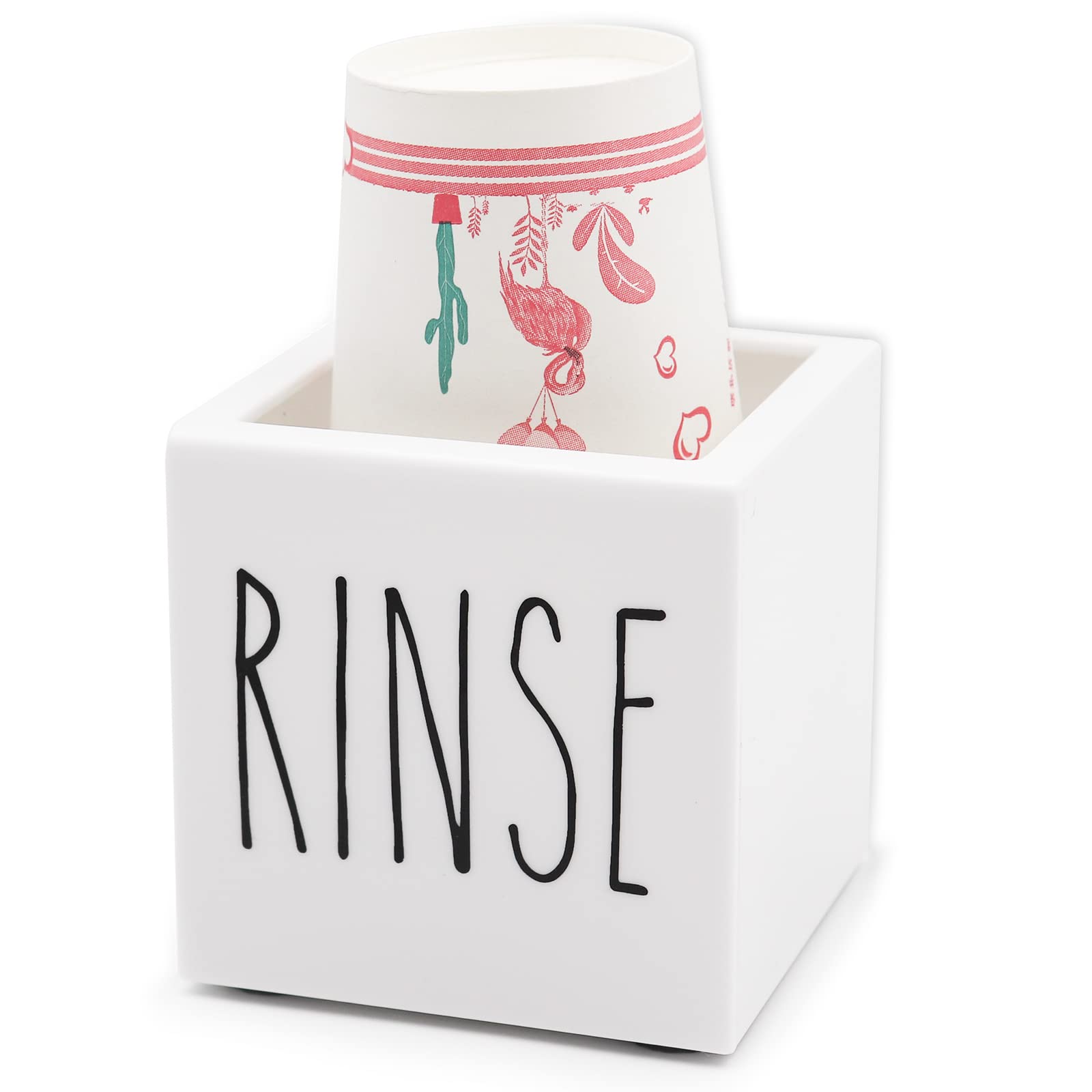 White Acrylic Dixie Cup Dispenser, Disposable Paper Cup Dispenser Storage Holder, 3/5 Oz Dixie Cup Holder, Bathroom Paper Cup Ri