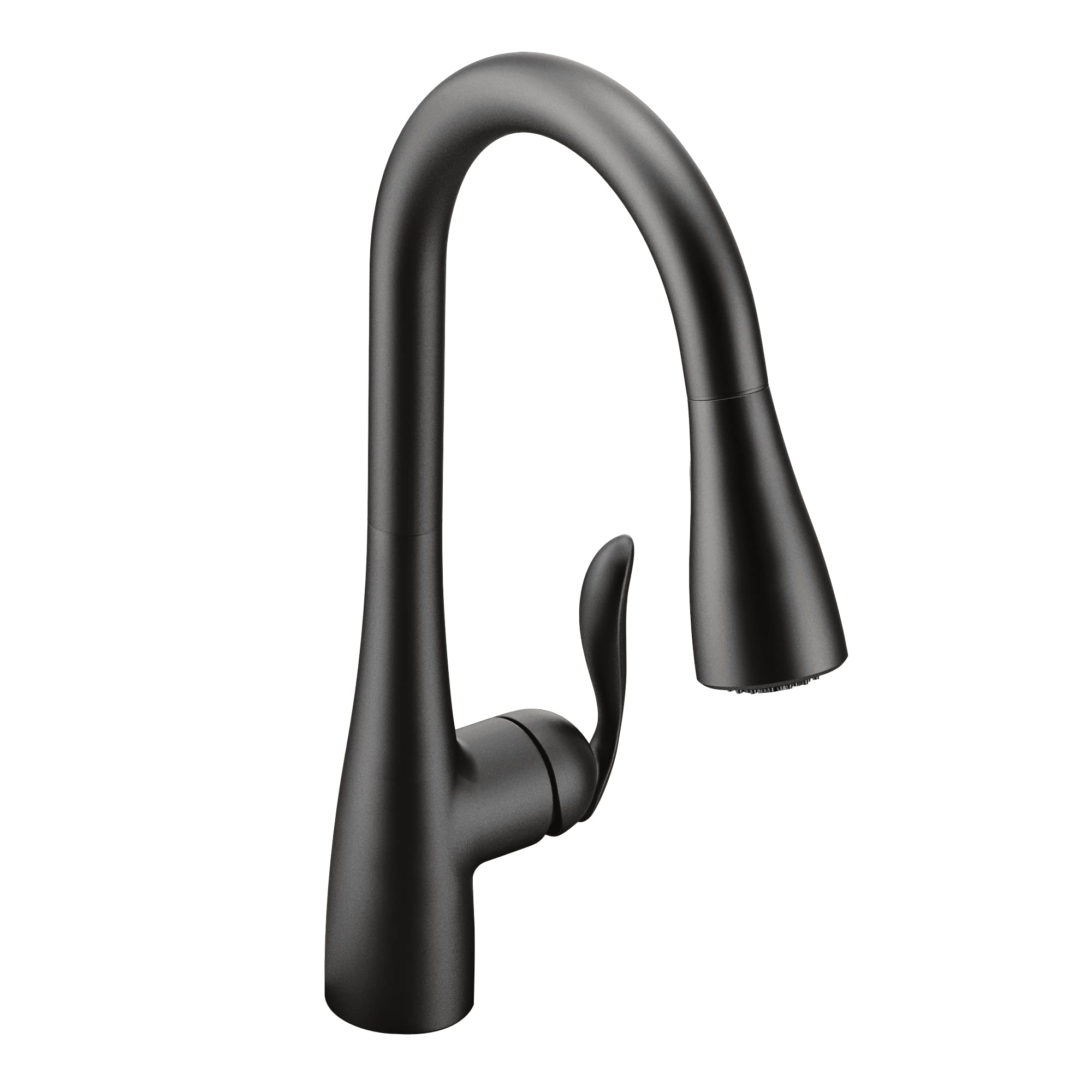 Moen Arbor Matte Black One-Handle Pulldown Kitchen Sink Faucet Featuring Power Boost And Reflex Docking System, Black Kitchen Fa