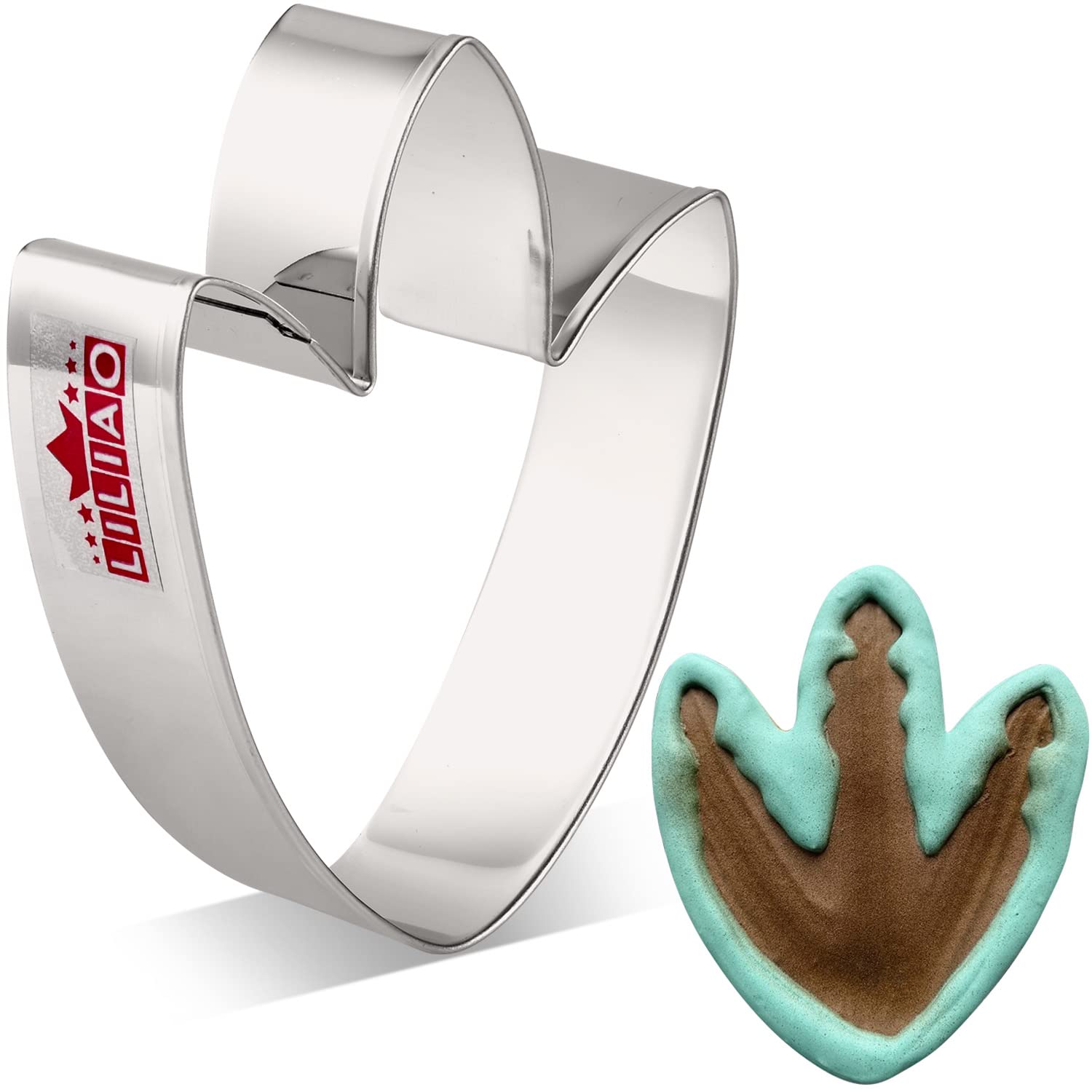 Liliao Dinosaur Foot Cookie Cutter Cute Dinosaur Biscuit And Fondant Cutters For Kids - 2.9 X 3.7 Inches - Stainless Steel