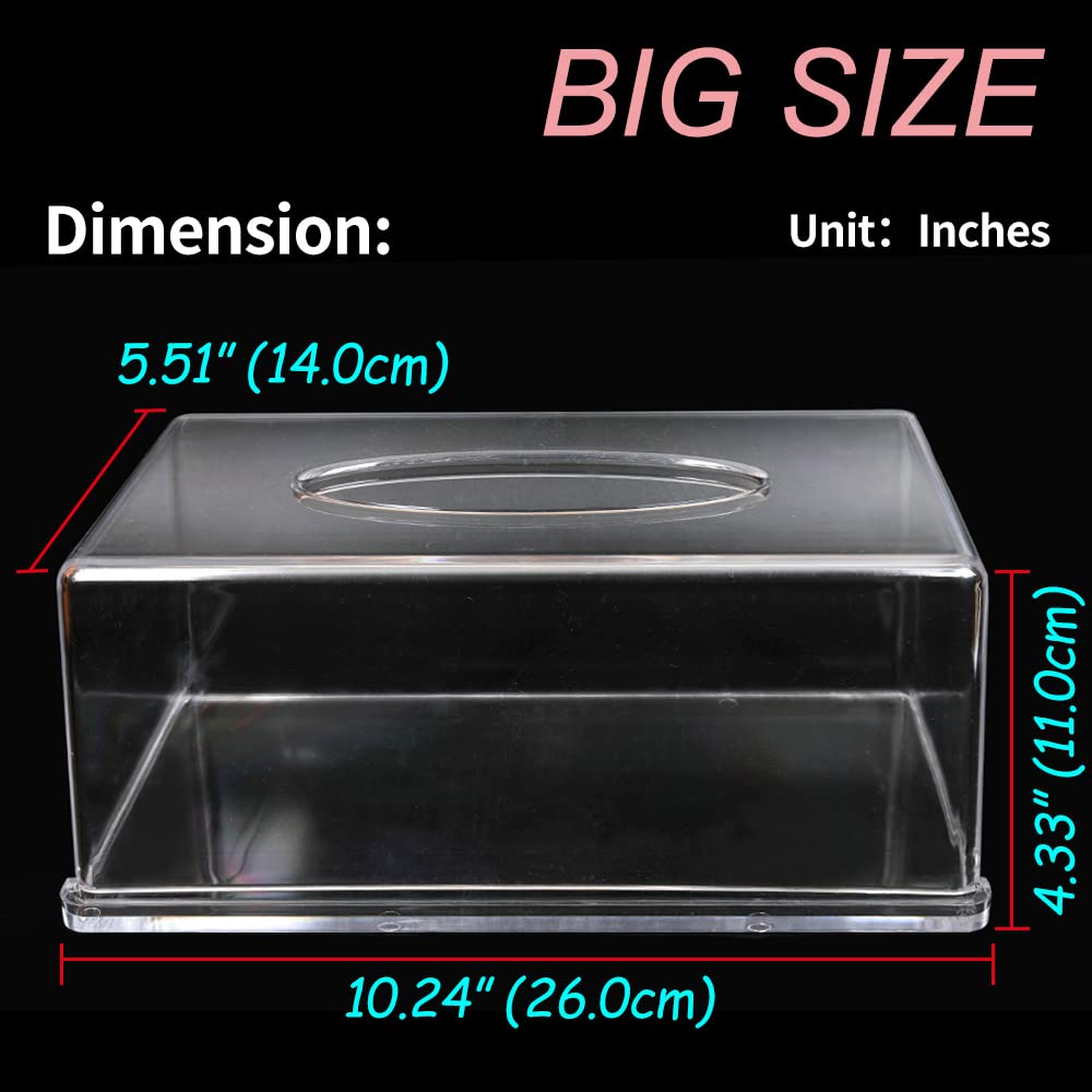 Rectangular Clear Acrylic Tissue Box, Big Box Covers Square, Bathroom Facial Napkin Box Holders, Table Clear Dryer Sheet Dispens
