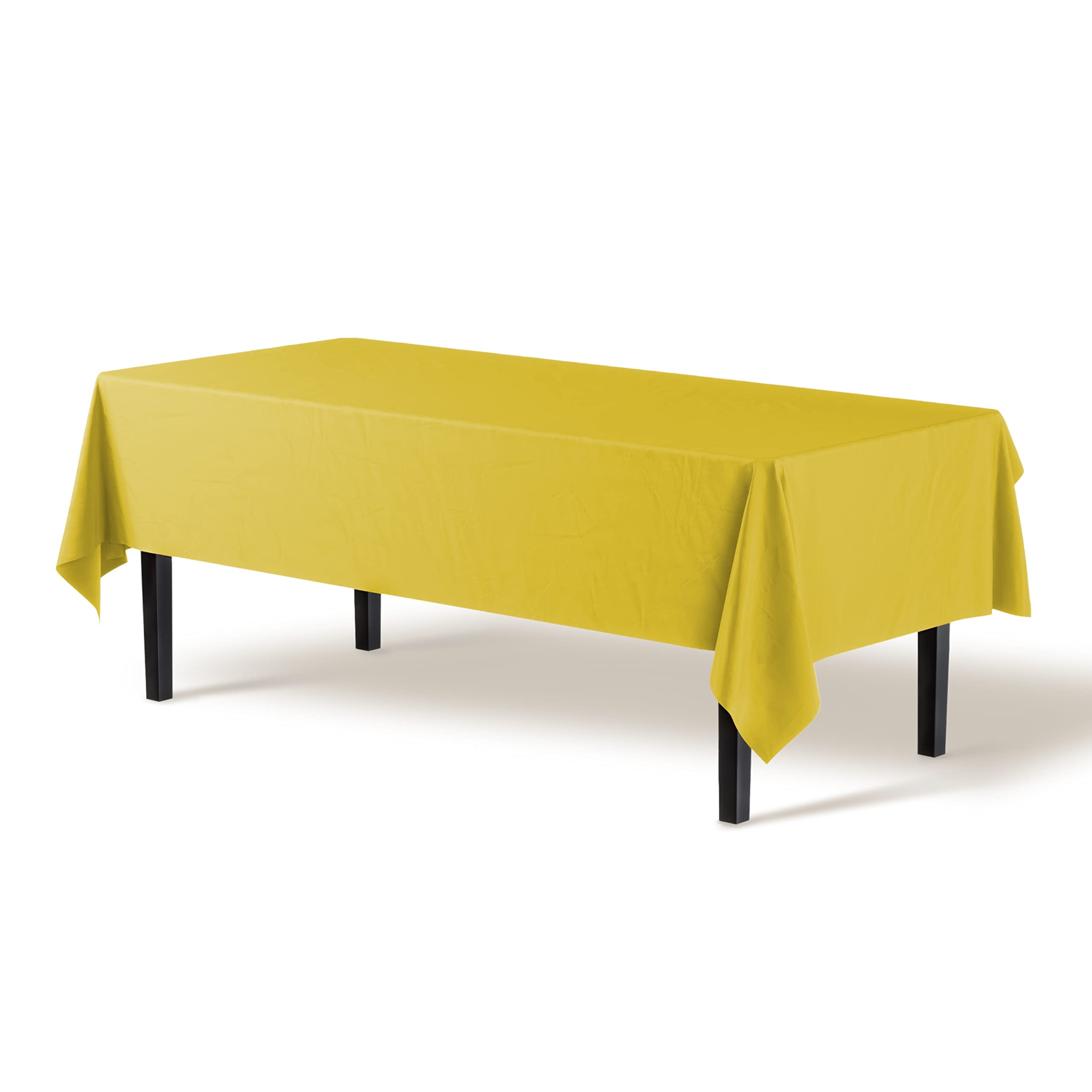 Exquisite Yellow Tablecloths For Rectangle Tables In Bulk 48 Pack Yellow Plastic Disposable Table Cloth 54'' Inch X 108'' Inch T