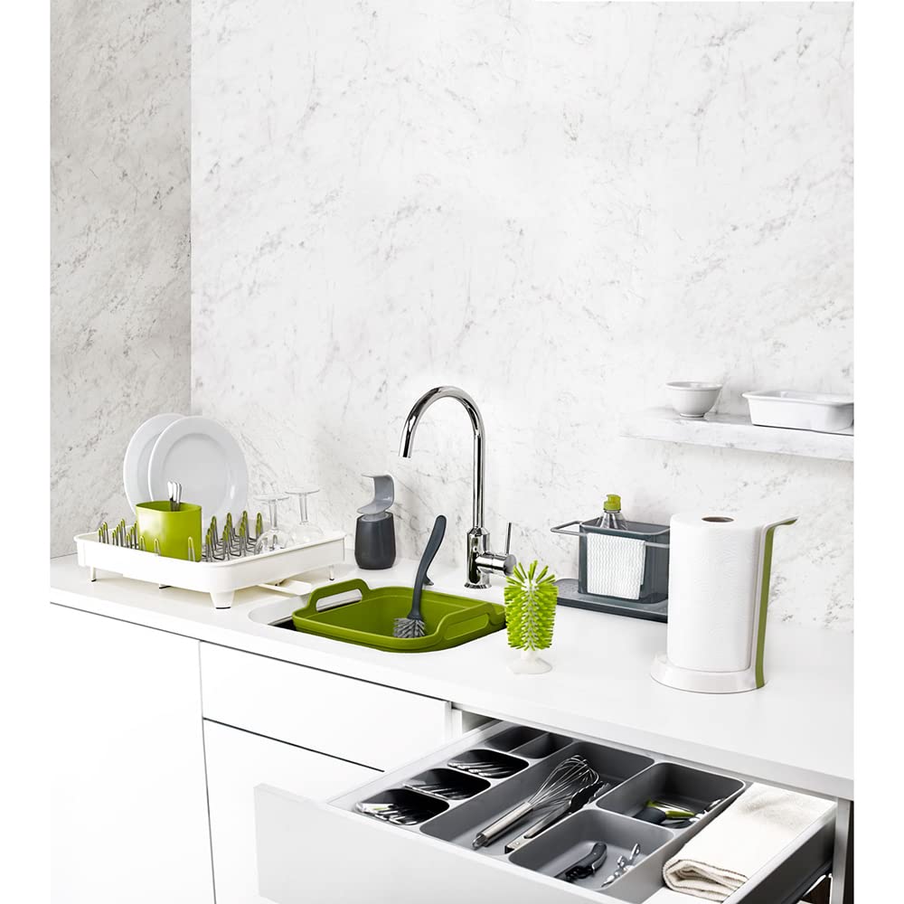 Joseph Joseph Drawer Store - compact cutlery Drawer Organizer  5 compartments  holds 24+ pieces - grey