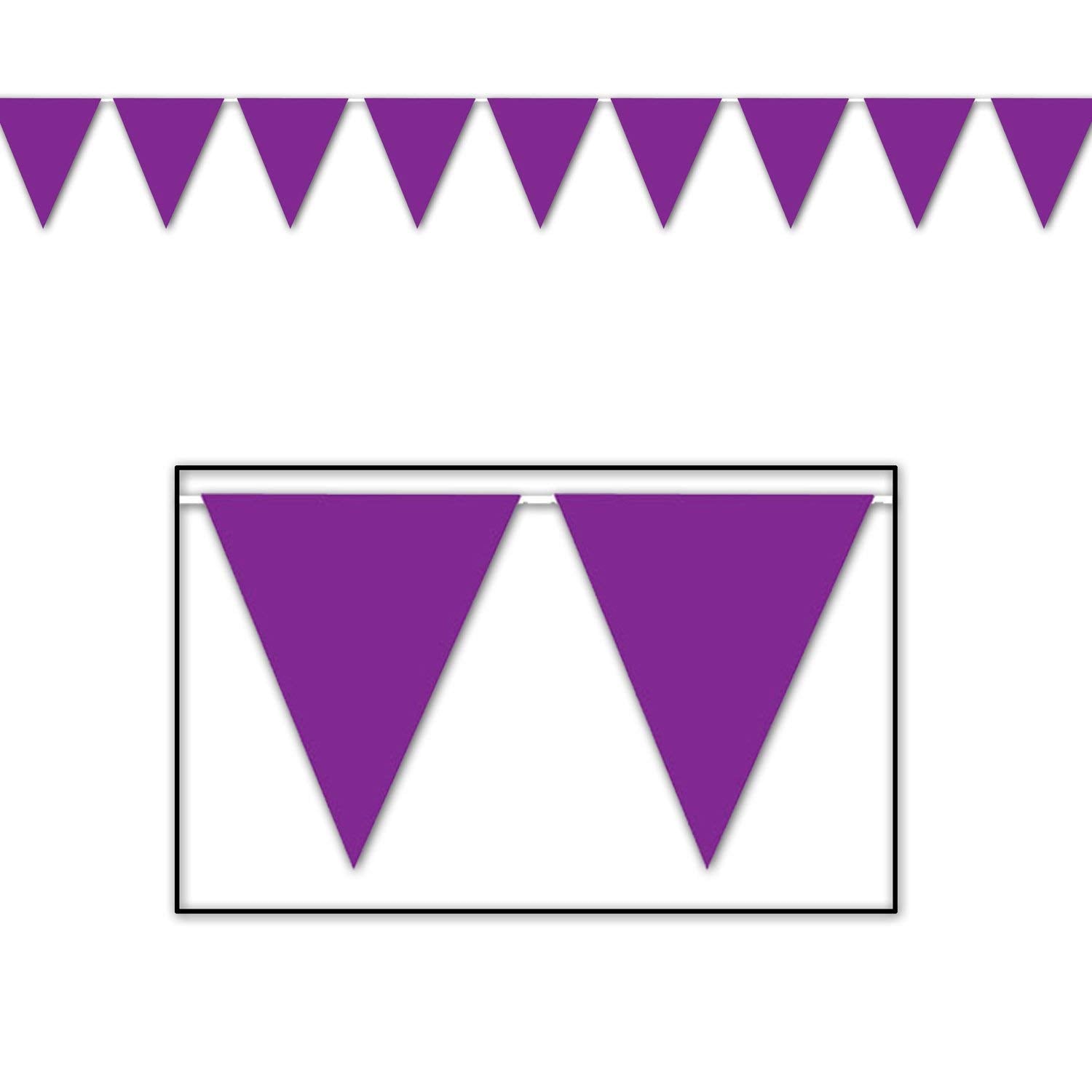 Beistle Indoor/Outdoor Pennant Banner, 10-Inch By 12-Feet, Purple