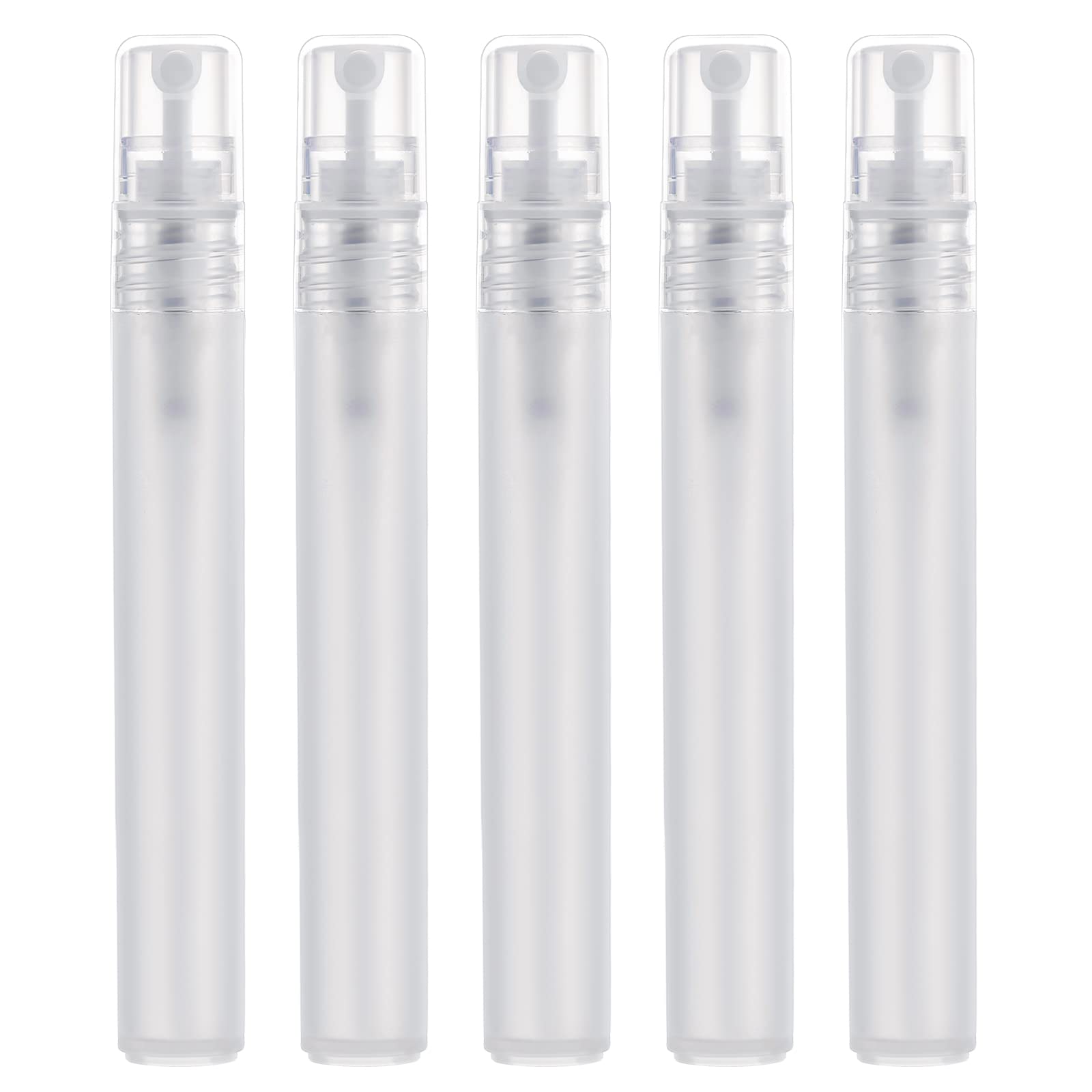 Kinbom 5Pcs 10Ml Perfume Atomizers Refillable, Matte Plastic Small Spray Bottles For Travel Fine Mister Empty Spritzer Bottles F