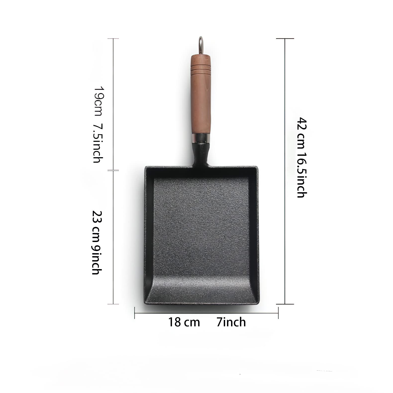 Li-Gelisi Tamagoyaki Japanese Omelette Pan/Egg Pan,Rectangle Frying Pan Mini Frying Pan Iron Omelette Pan Tamagoyaki-Ki Wooden H