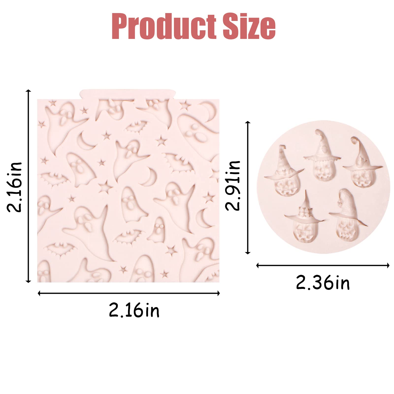 Halloween Bat Silicone Molds 6 Pcs, Pumpkin Spider Ghost Fondant Mold Skull Twigs Cake Mold For Chocolate Cake Decoration Candy