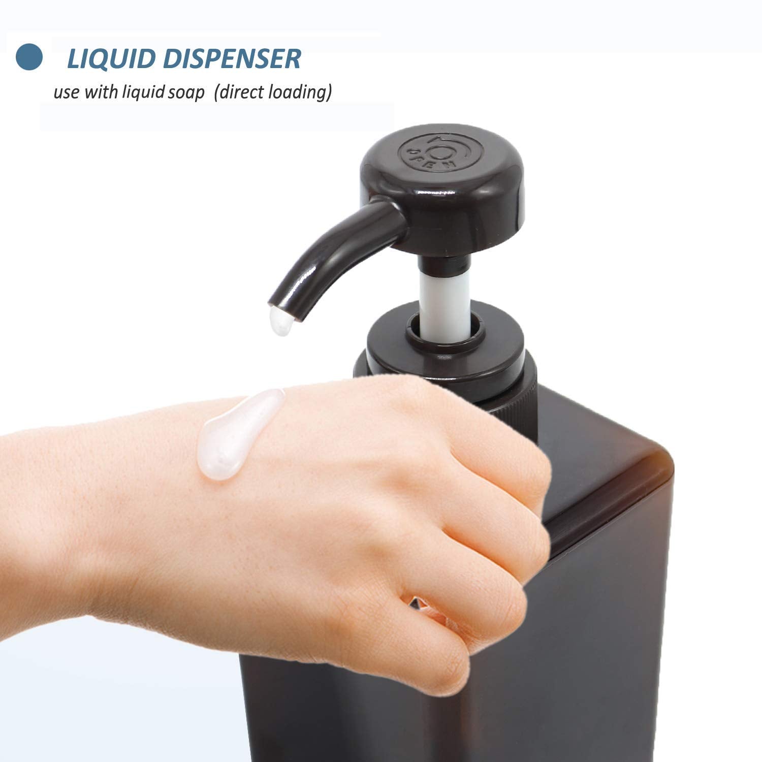 Pump Bottle, Refillable Plastic Empty Lotion Soap Dispenser Liquid Container For Bathroom Shampoo And Body Wash, 15Oz/450Ml Ambe