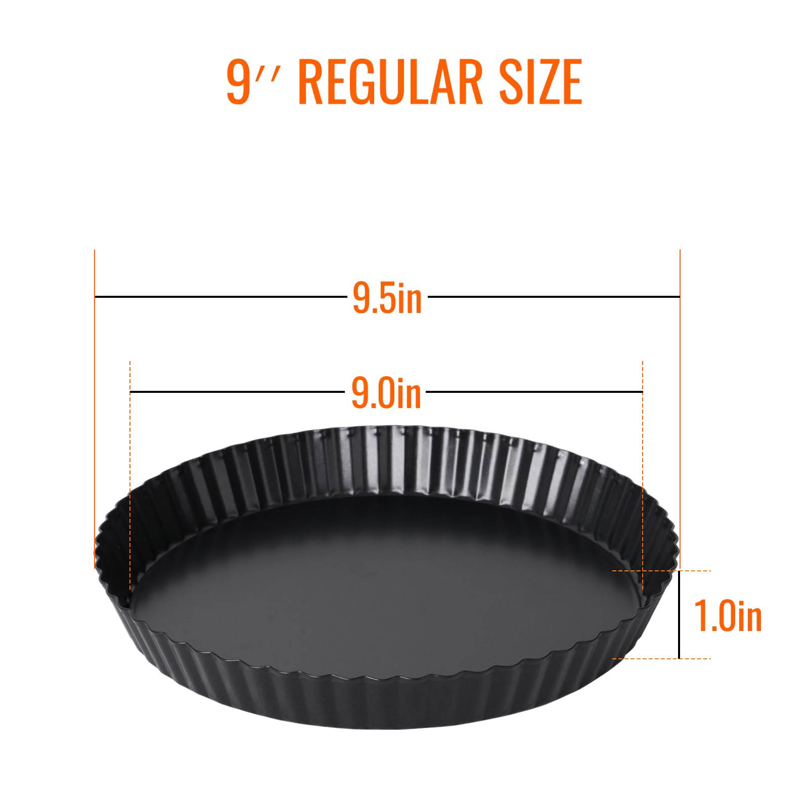 Alotpower Tart Pan 9 Inch Removable Bottom 2Pack,9 Inch Quiche Pan With Non-Stick Loose Bottom,9Inch Tart Pans For Baking