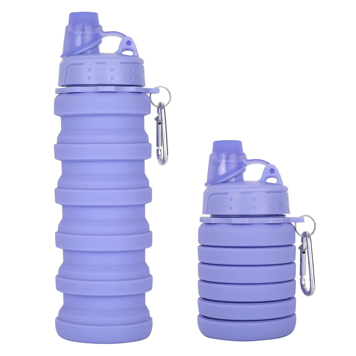 Makersland Collapsible Water Bottle For Adults, Boys, Students, Kids, Reusable Silicone Foldable Water Bottles For Travel Campin