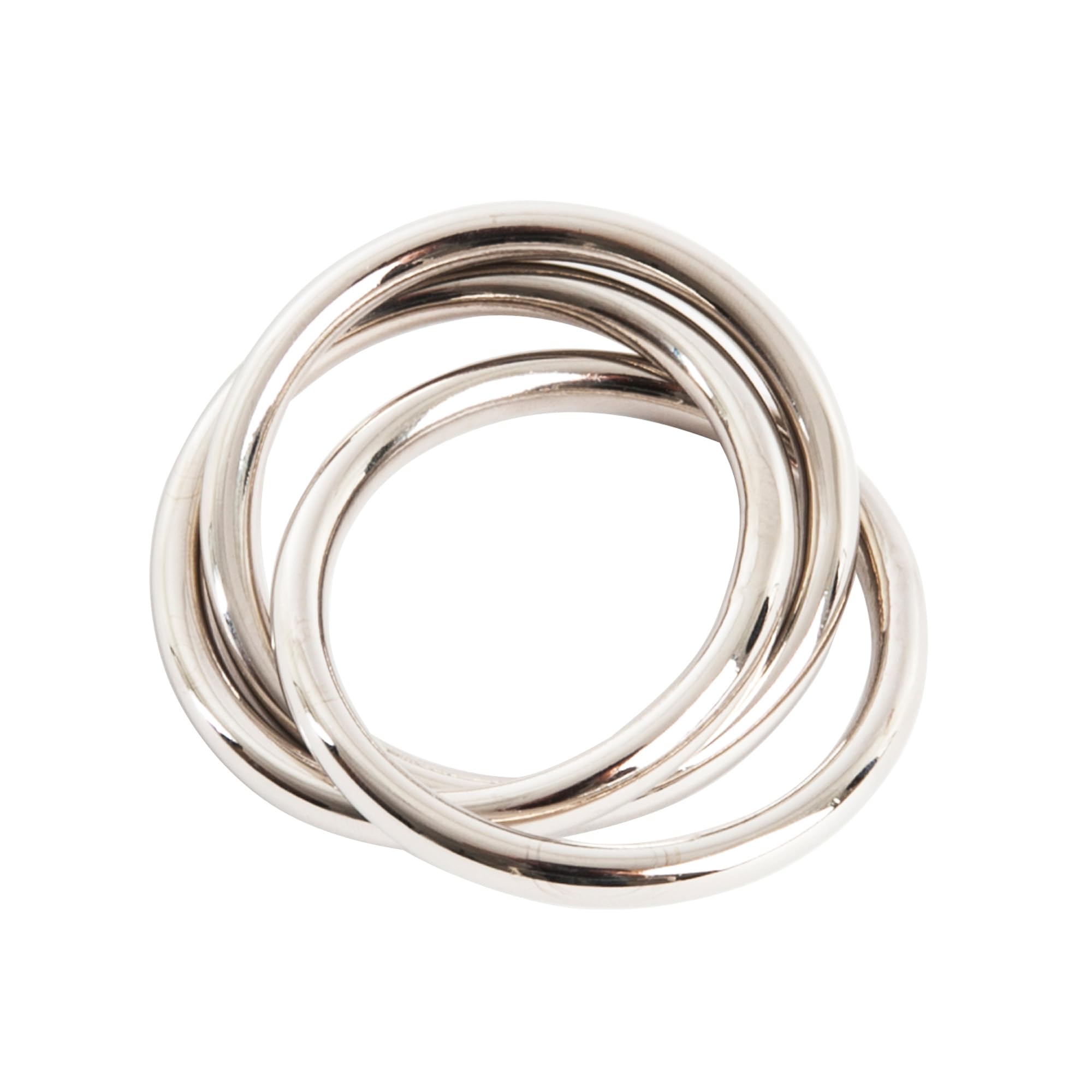 Saro Lifestyle Nr543.S Three Napkin Rings (4 Pack), Silver