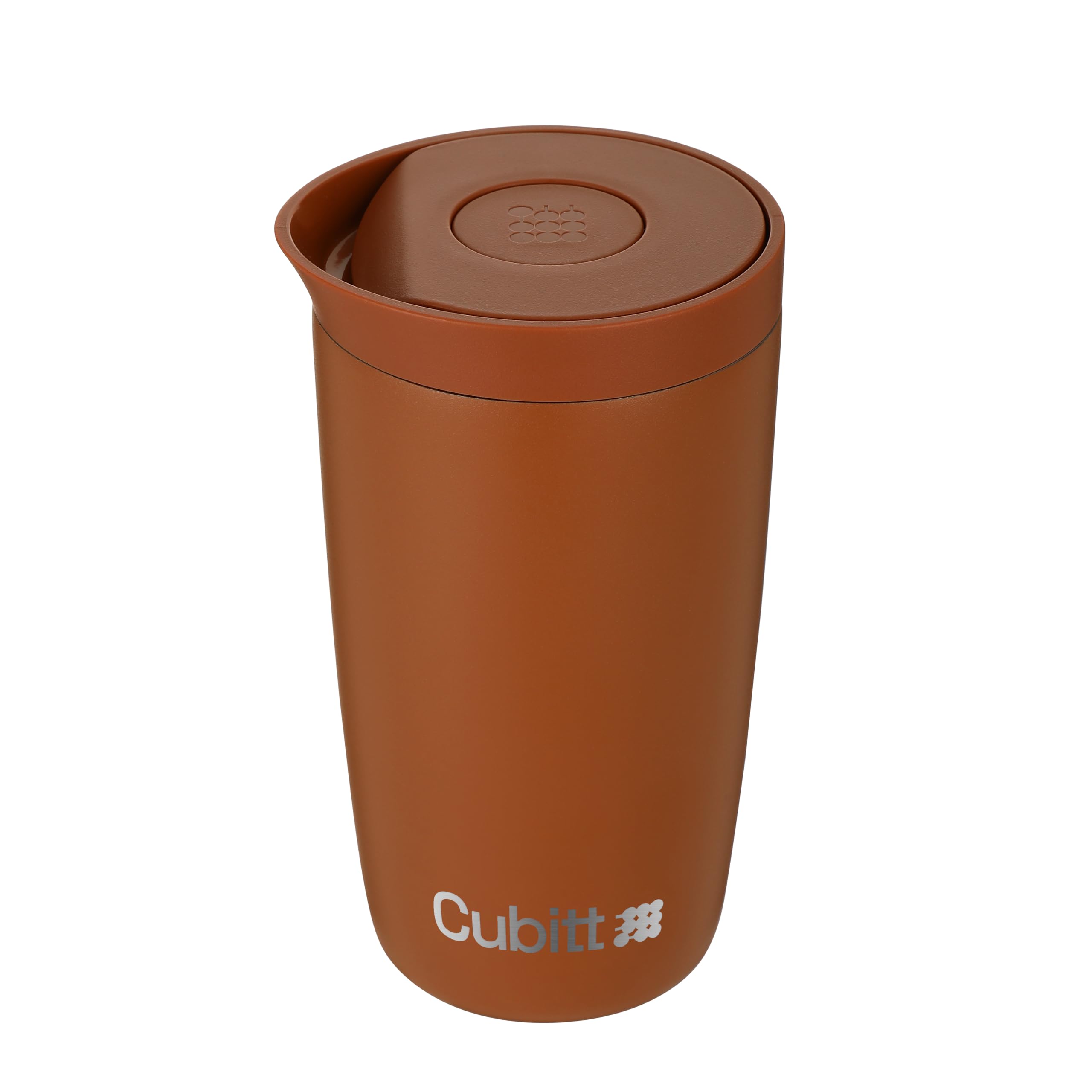 Cubitt Coffee Mug 12oz, Smart Lid Stainless Steel  Terracotta