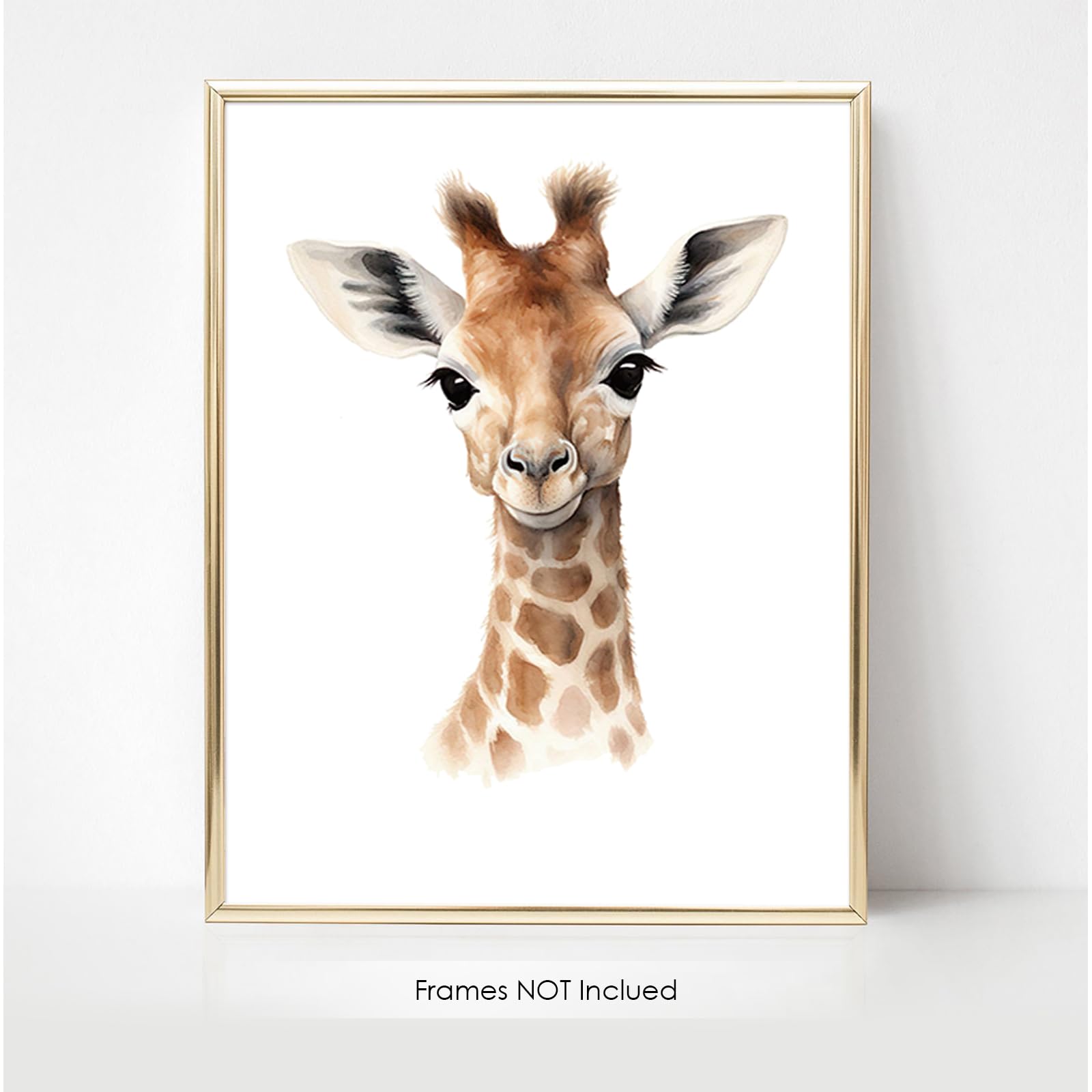 6 Pcs Cartoon Animals Wall Art Nursery Decor Cute Elephant Giraffe Leopard Zebra Deer Inspirational Wall Decor Unframed Posters