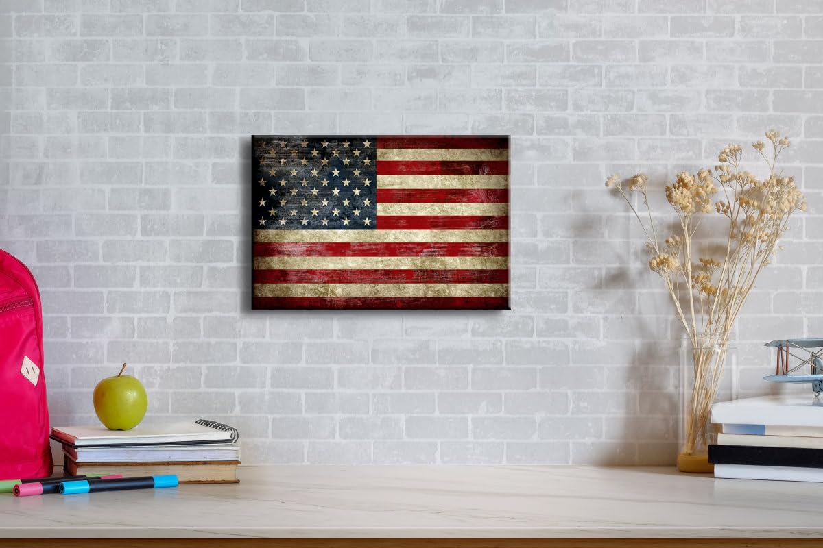 Pyradecor Old Vintage American Flag Canvas Prints Wall Art Pictures Paintings For Living Room Office Home Decorations Modern Abs
