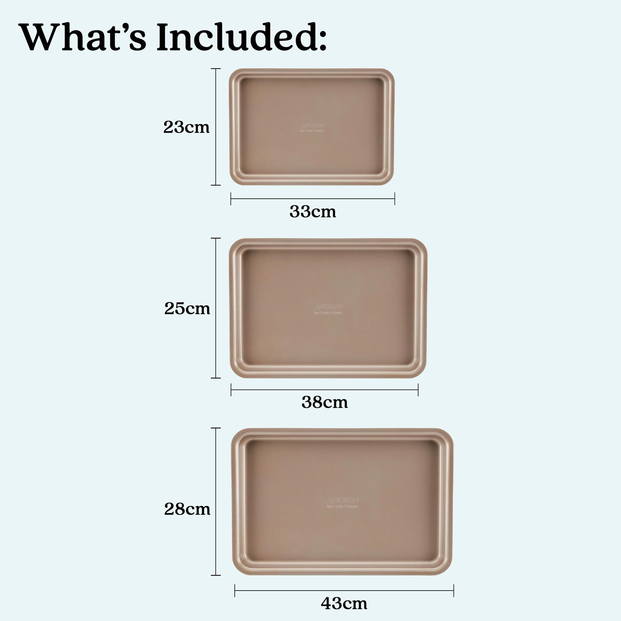Anolon Gourmet Nonstick Bakeware Set With Nonstick Cookie Sheets / Baking Sheets - 3 Piece, Bronze Brown