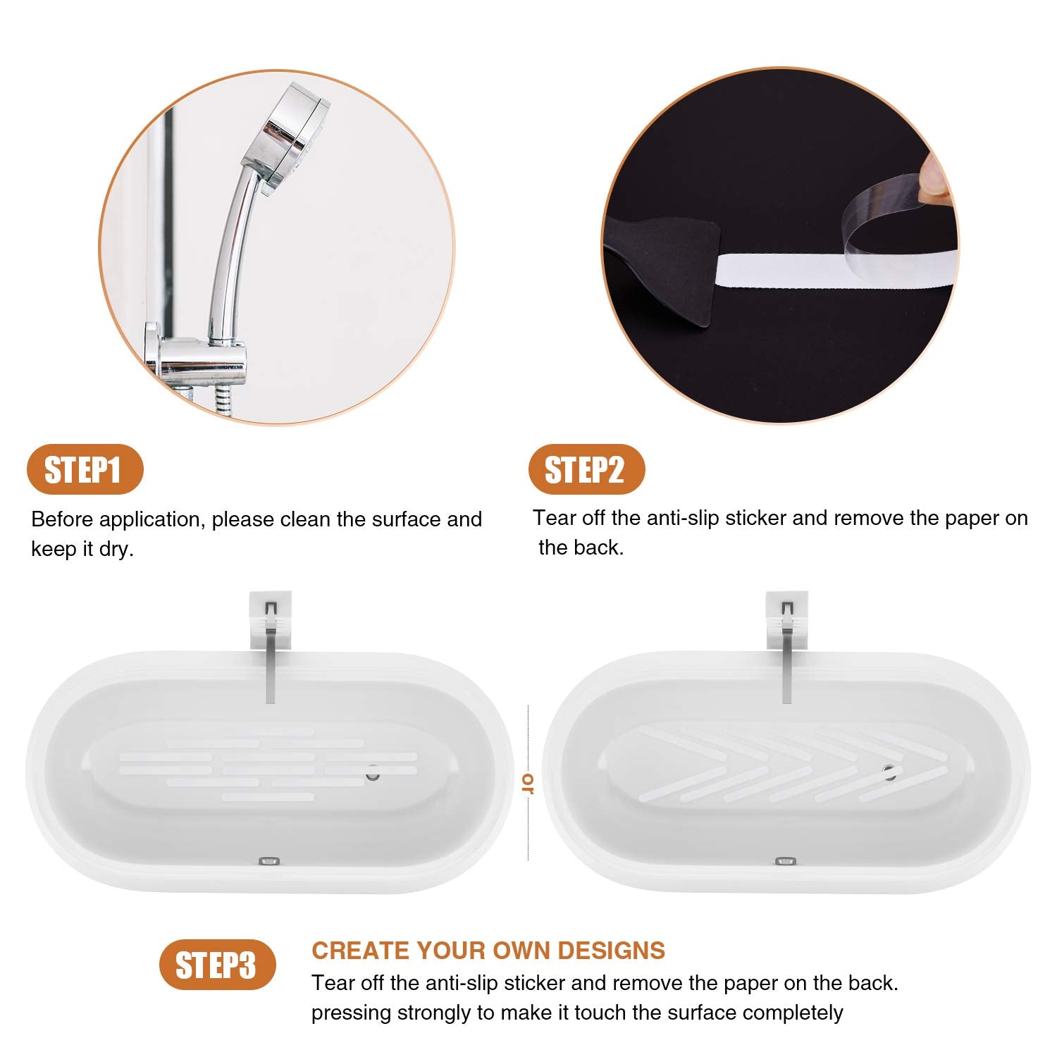 Secopad Non-Slip Bathtub Stickers, 36PCS White PEVA Shower Grip with Premium Scraper