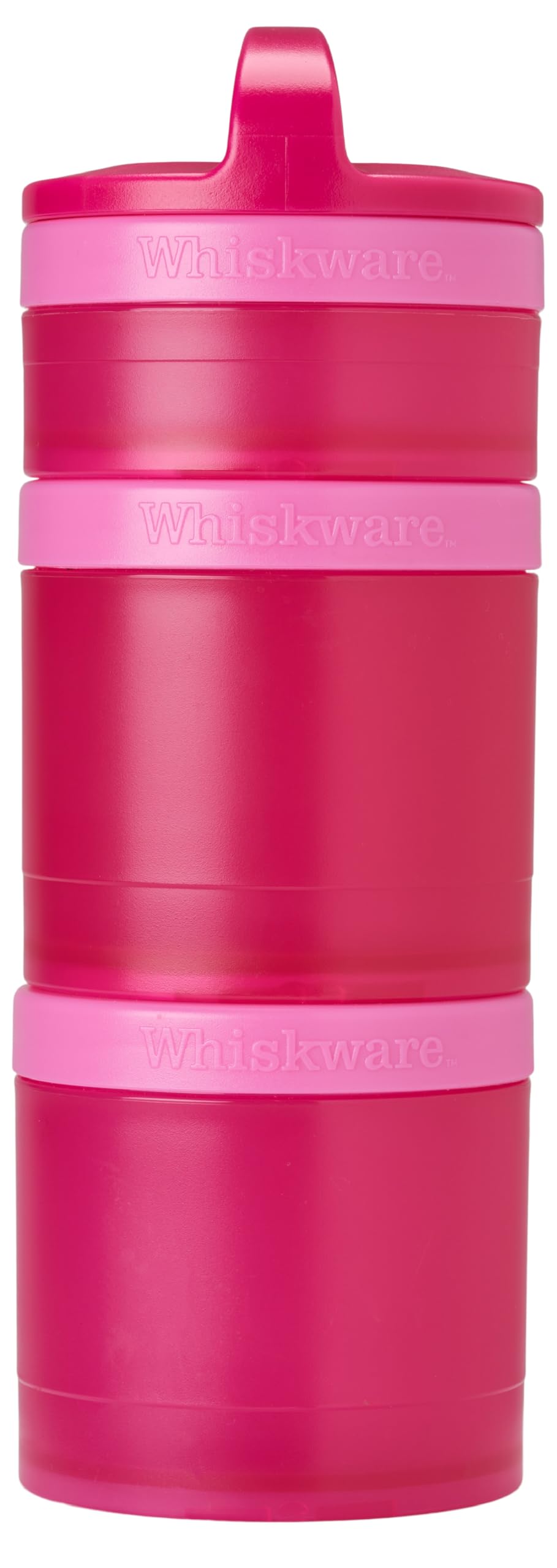 Whiskware Solid Snack Containers, 3 Stackable Snack Cups, Pink