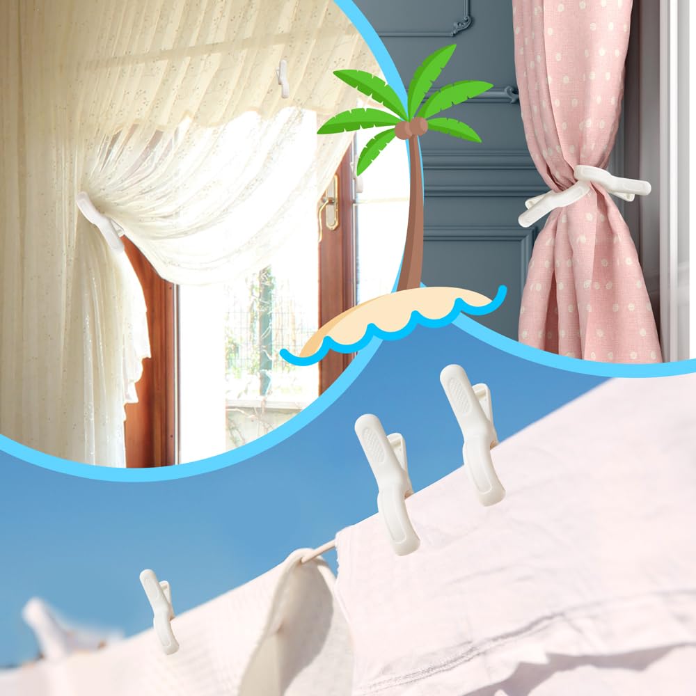 Minyaluck Beach Towel Clips For Chairs Cruise-Clothespins 12 Pcs Heavy Duty Laundry Clamps Clothes Pegs Chair Clips Towel Holder