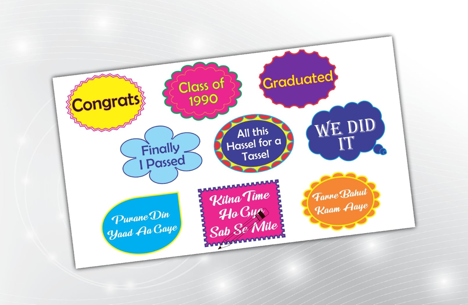 PartyStuff Alumni Theme Props  Alumni Speech Bubbles (8 Cards)