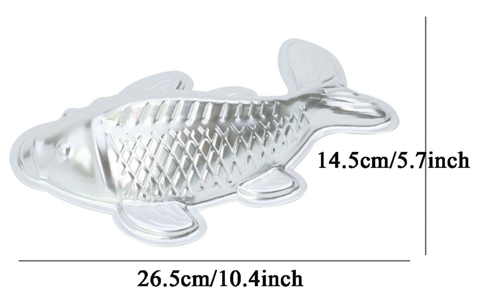 Zdywy 10 Inch Fish Carp Shaped Aluminum 3D Baking Mould Cake Mold Tin Birthday Cake Pan - Fish Carp