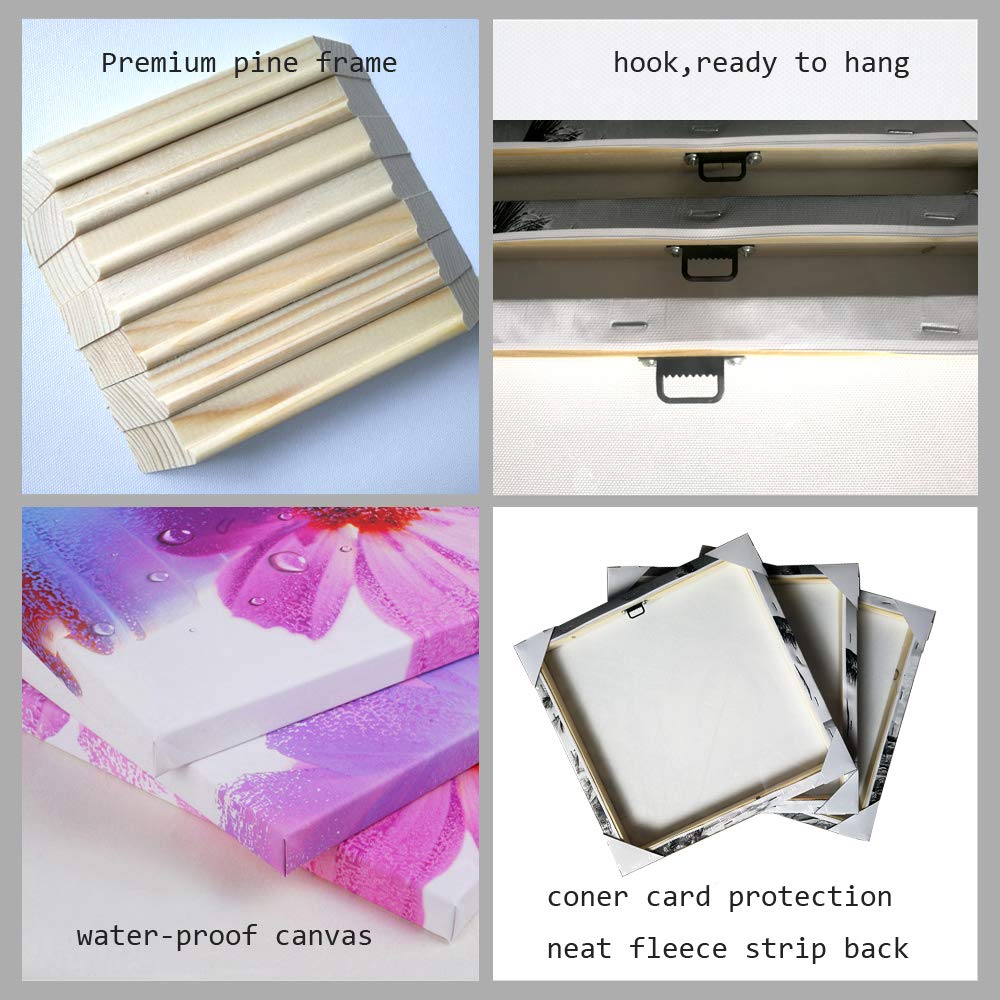 Welmeco Black And White Leopard Decor Pictures Animal Canvas Wall Art Prints, Ready To Hang For Home Decor,12Inx16Inx3Pieces