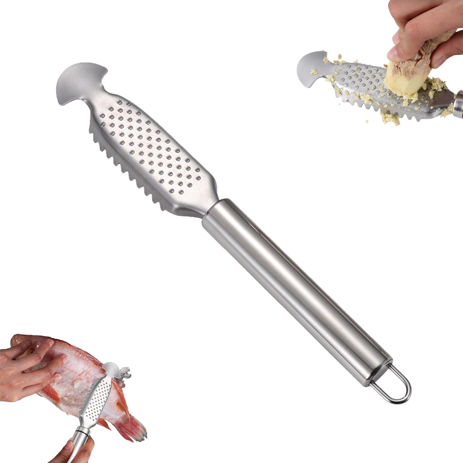 Fish Scaler, 304 Stainless Steel Fish Scaler Remover, multifunctional Sawtooth Fish Descaler Tool for Quick & Easy Fish Cleaning