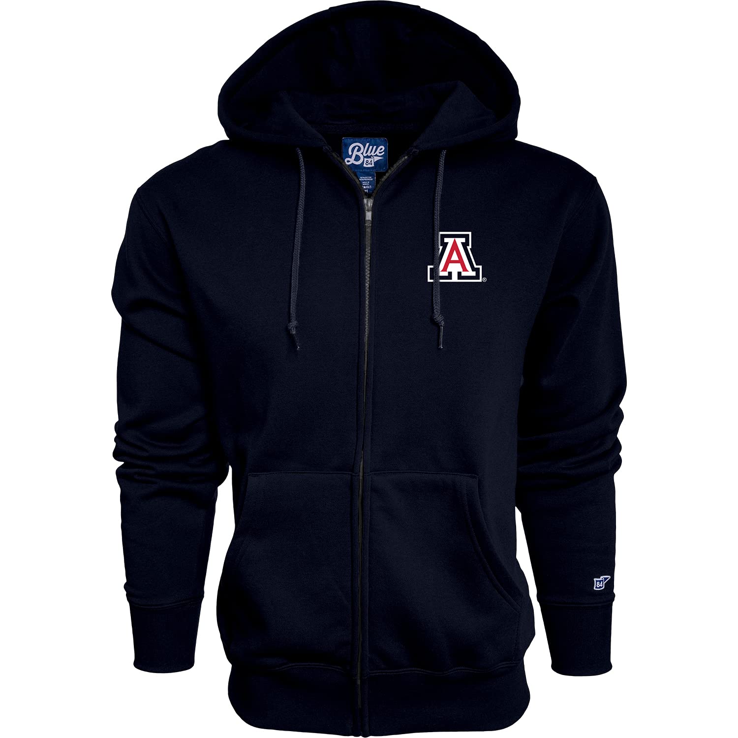 Blue 84 Mens Arizona Wildcats Full Zip Hoodie Icon, Team Color, Large