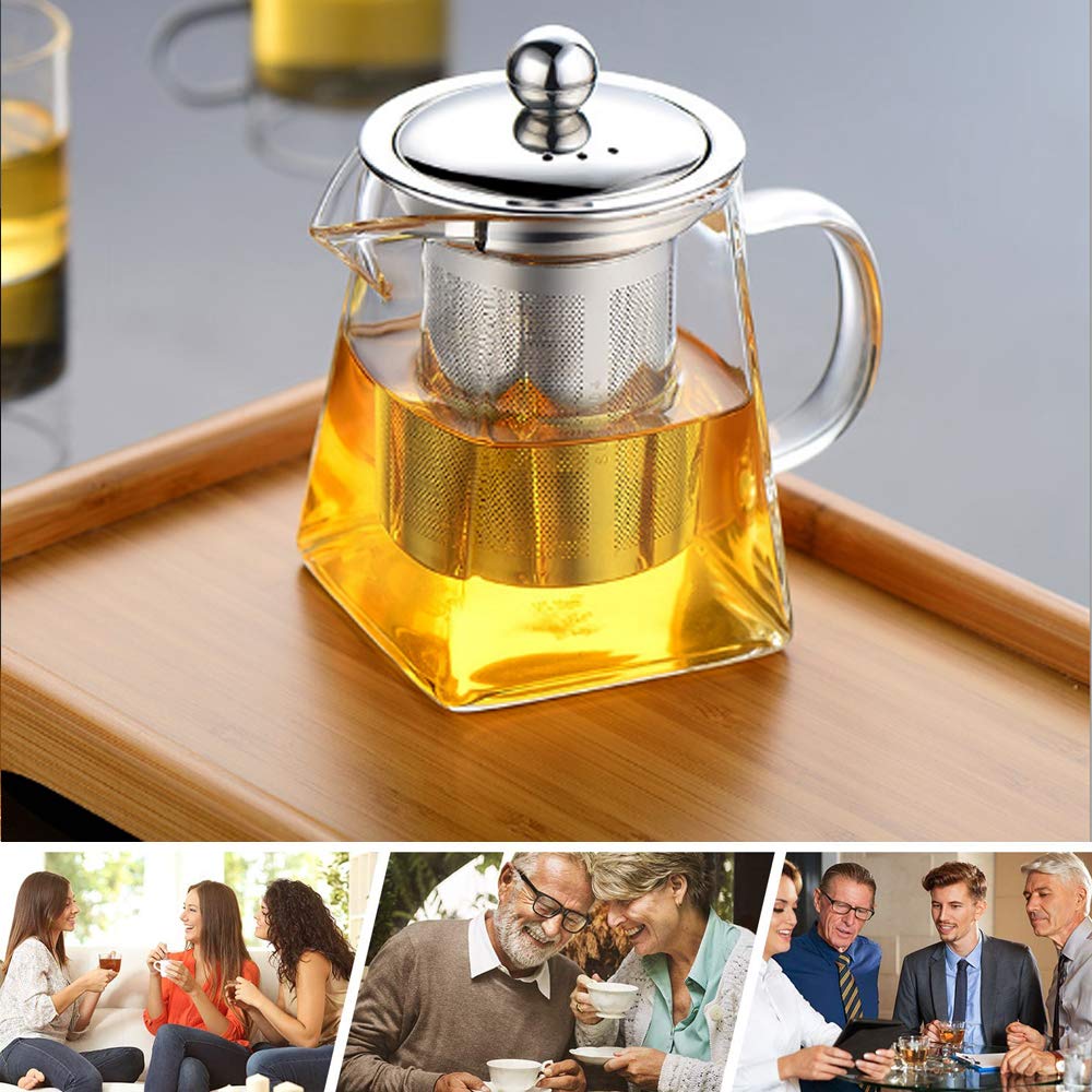 Vivoice Ultra 8.5Oz(One Cup) Clear Heat Resistant Glass Teapot Infuser With 250 Ml Glass Filter (250Ml)