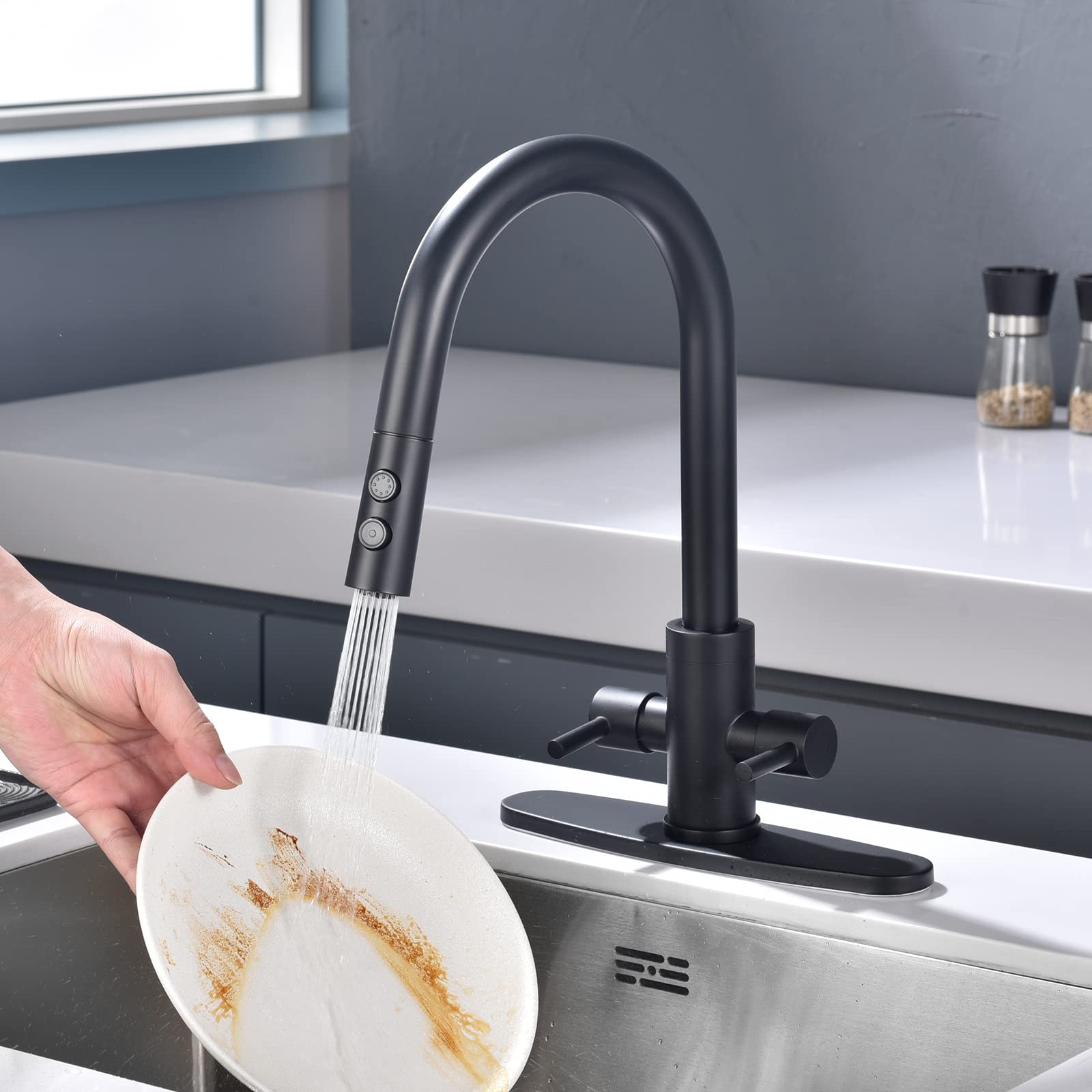 Kitchen Faucet, Kitchen Sink Faucet, 2 Handles Sink Faucet, Faucet, Kitchen Faucet Pull Down, Faucet With Sprayer, Bar Faucet, S