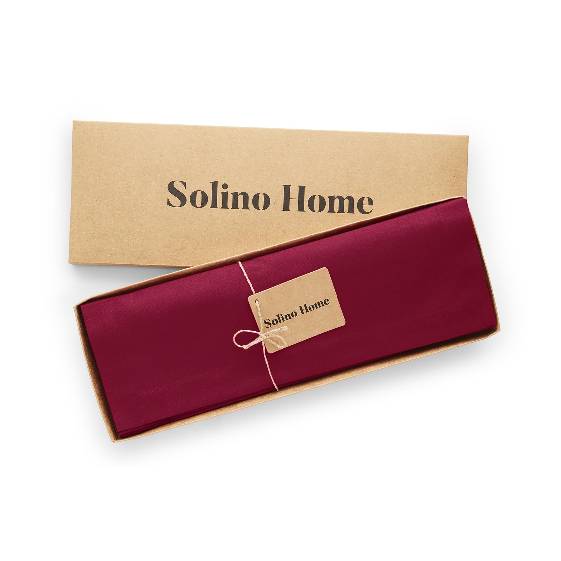 Solino Home Placemats 19'' L X 14'' W Inch - Dru Cotton Linen Red Cloth Placemats Set Of 4 - Washable Fabric Place Mats