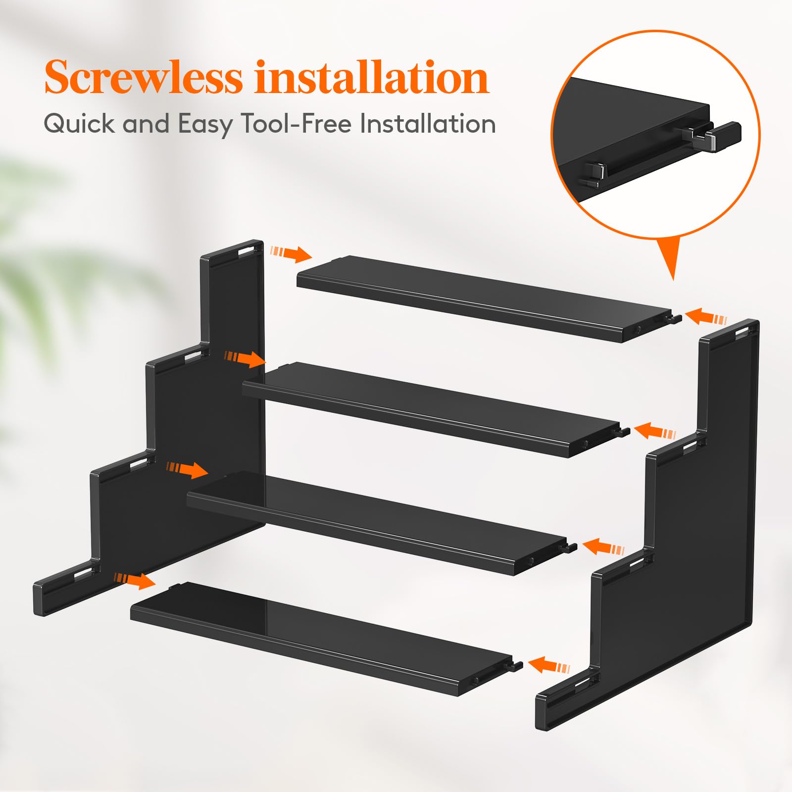 Lifewit Plastic 12 Inch Dark Cologne Stand, Step Perfume Organizer, Tool-free Assembly, Display Stand Shelf for Fragrance, Skinc