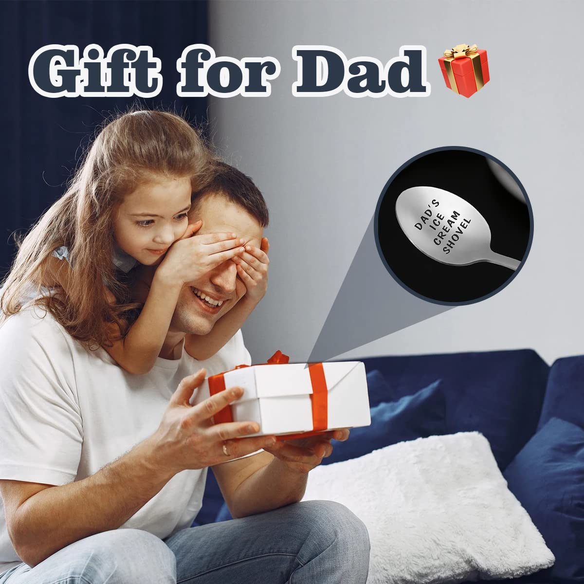 Gifts For Dad Men from Daughter Stocking Stuffers for men dad Ice Cream Spoon Scoop for Ice Cream Lovers, Christmas Gifts Funny