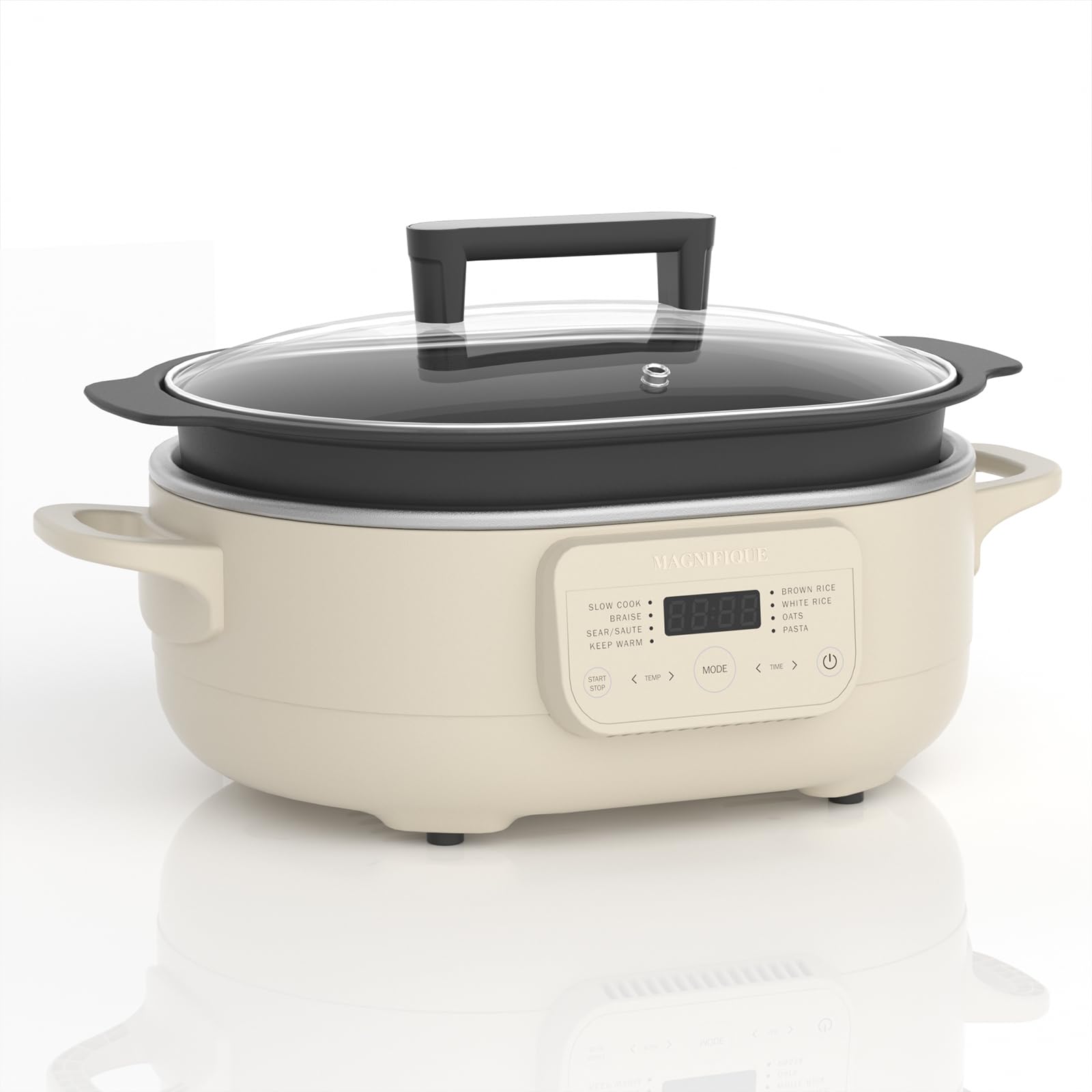 MAGNIFIQUE 6 Quart MultiCooker with 8in1 Casserole Programmable Slow Cooker, Dutch Oven, Pasta, Nonstick, Oven Safe Pot to 50