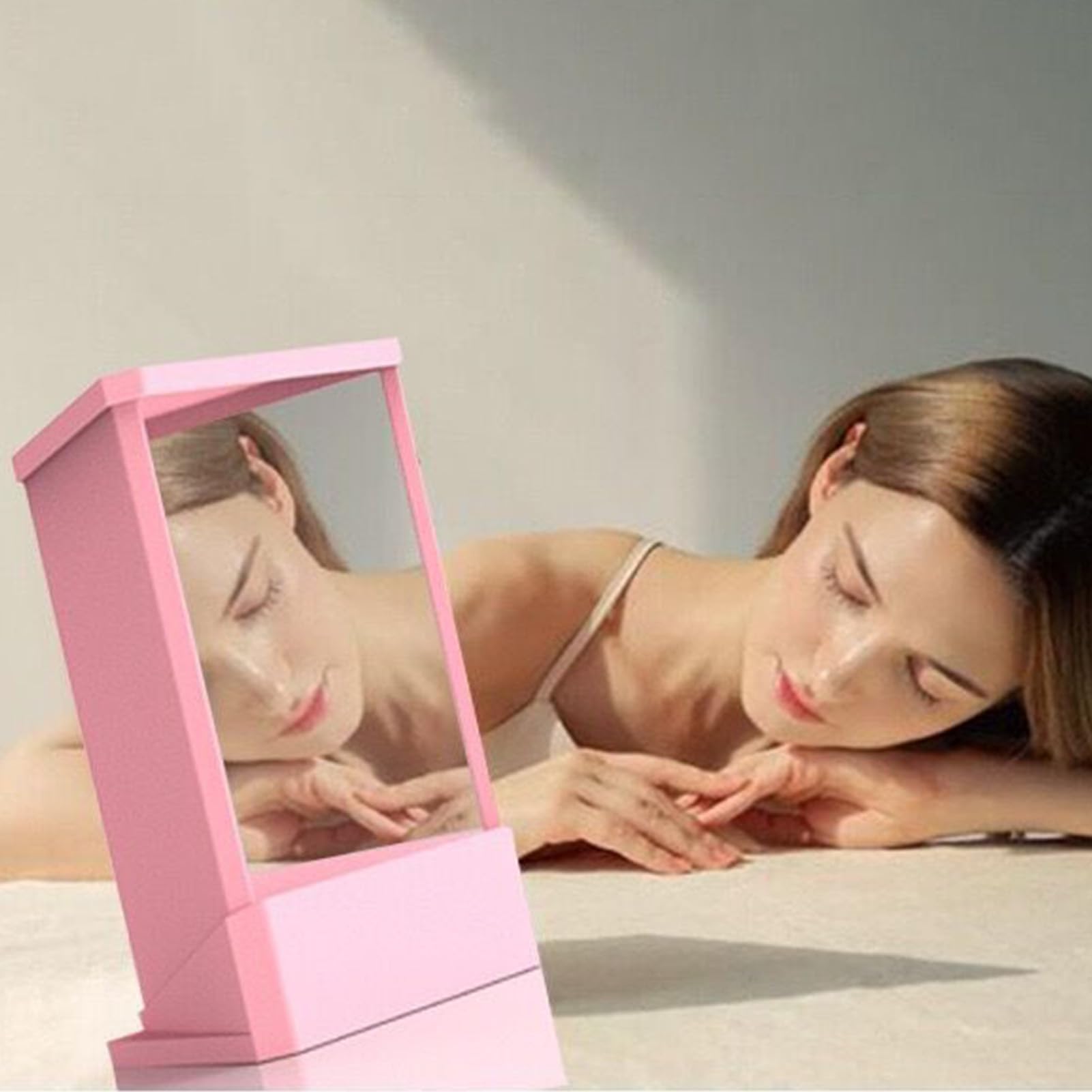 Tainrunse Non-Reversing Mirror, Professional Mirror Precision True Vanity Makeup Mirrors Non-Magnifying Tabletop Mirrors For Acc