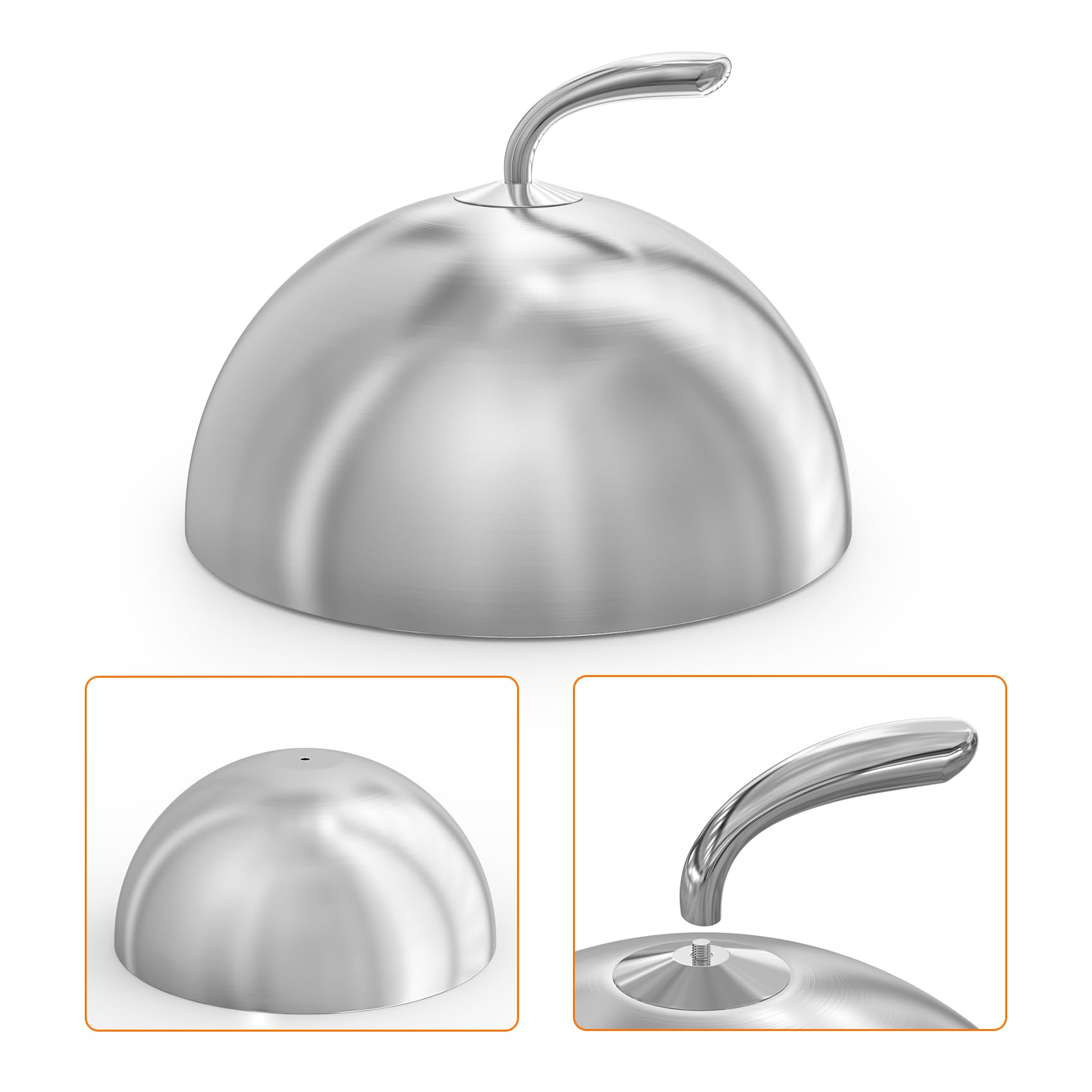 Only Fire Cheese Melting Dome,11 Inch Round Basting Cover With Handle, Stainless Steel Griddle Accessories For Flat Top Griddle