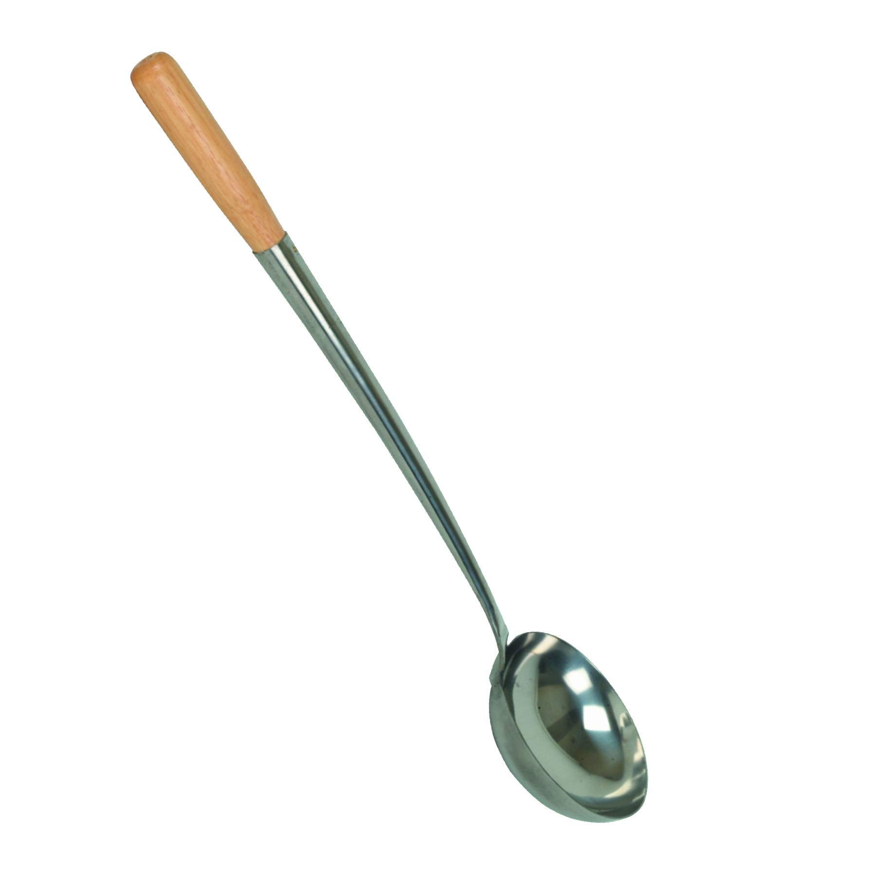 Thunder Group SLLD311 Chinese Serving Ladle, 10 oz., 41/2 x 5 Bowl, 193/4 Long, Wood Handle, Stainless Steel, Pack of 25