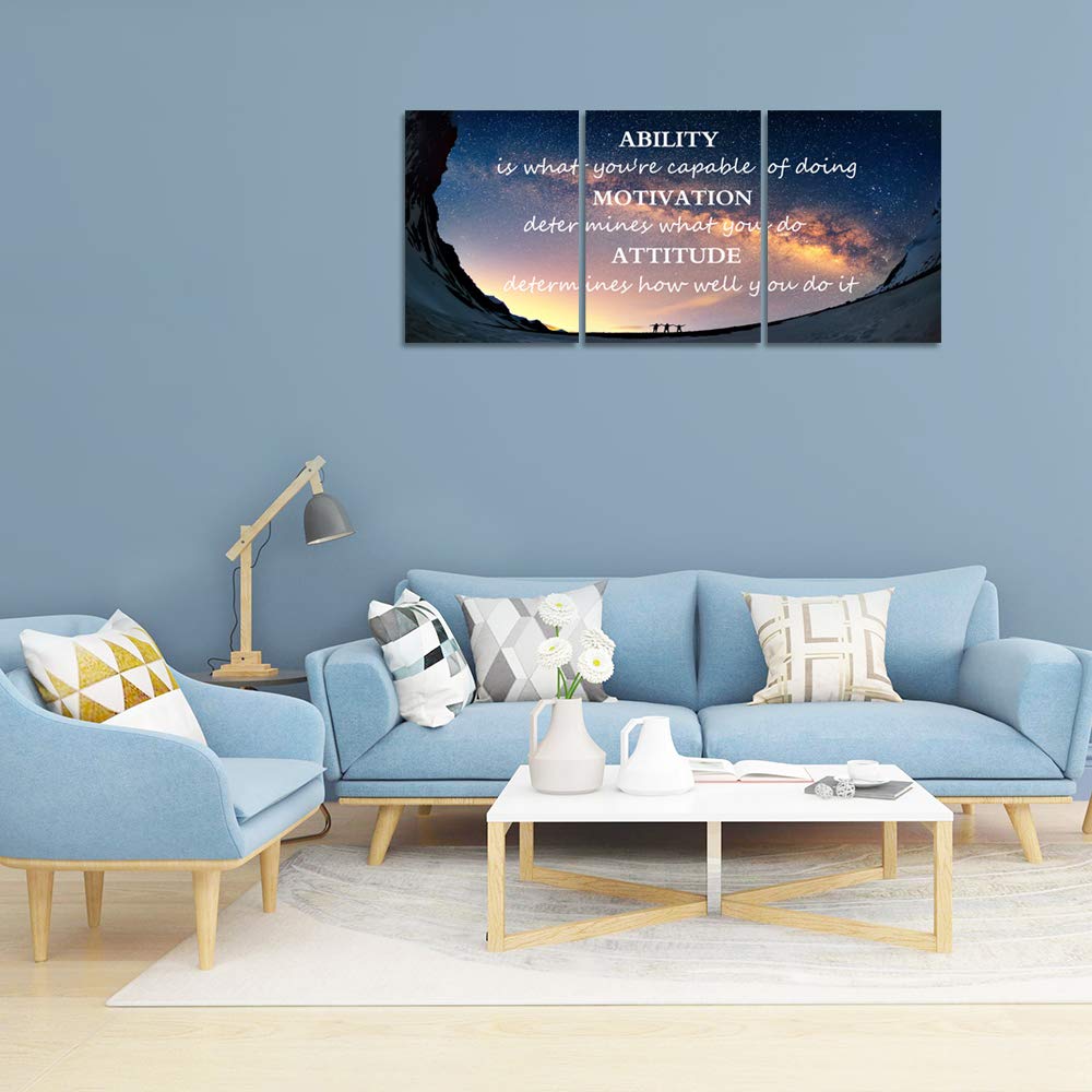3 Panels Successful Inspirational Posters Quotes Wall Art Ability Modern Motivational Painting Picture Prints on Canvas Artwork Motto for Office Bedroom Decor Living Room Home Decor (16?x36?)