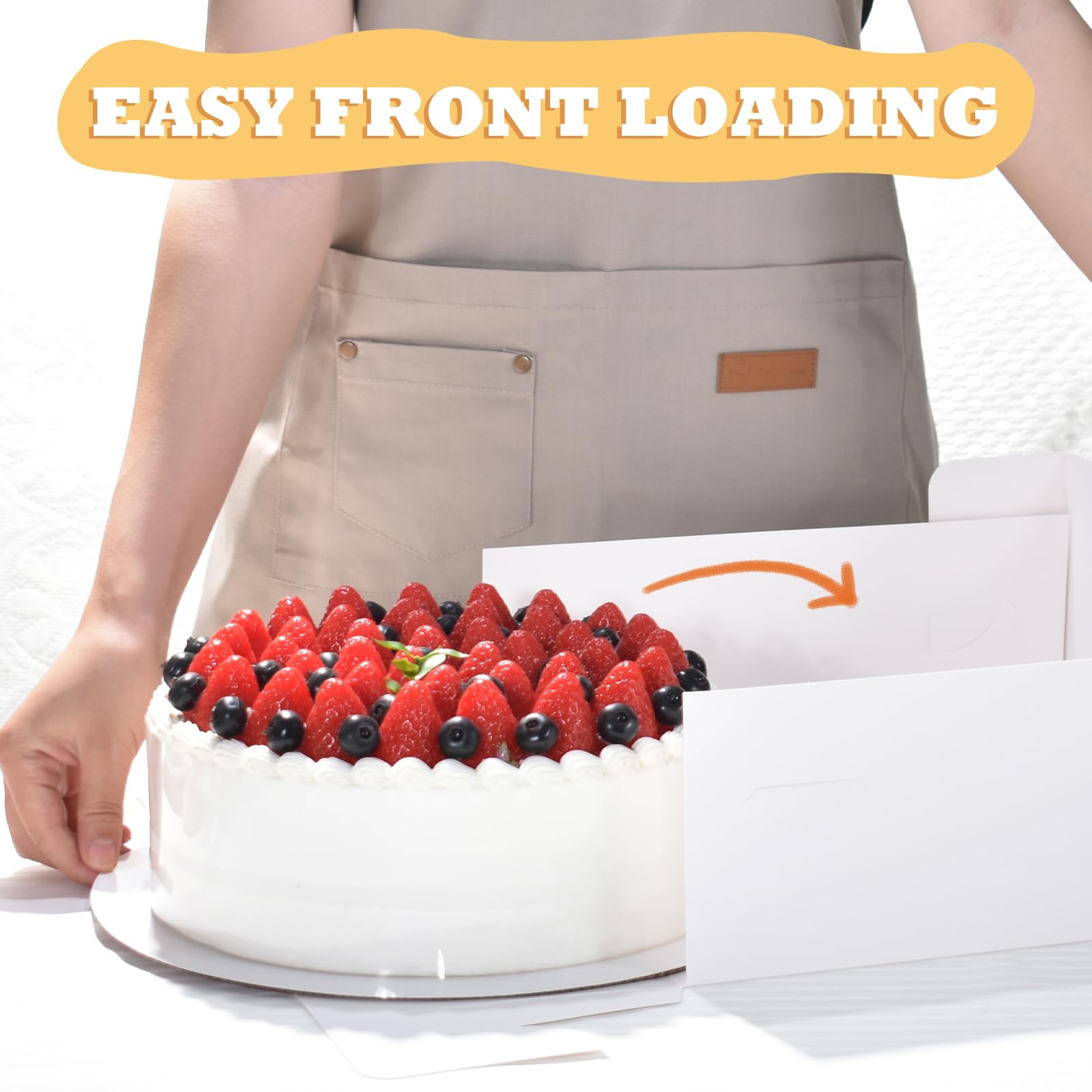 KPOSIYA 40pcs 12x12x6 inches Cake Boxes with Cake Boards(20 Boxes & 20 Boards), White 12 inch Cake Boxes with Window,Cajas Paste