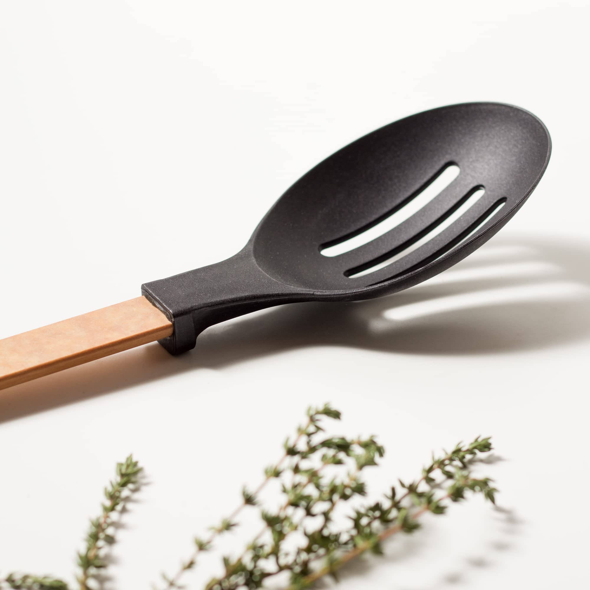 Epicurean Cutting Surfaces Gourmet Series Kitchen Utensil, Slotted Spoon, Natural+Black