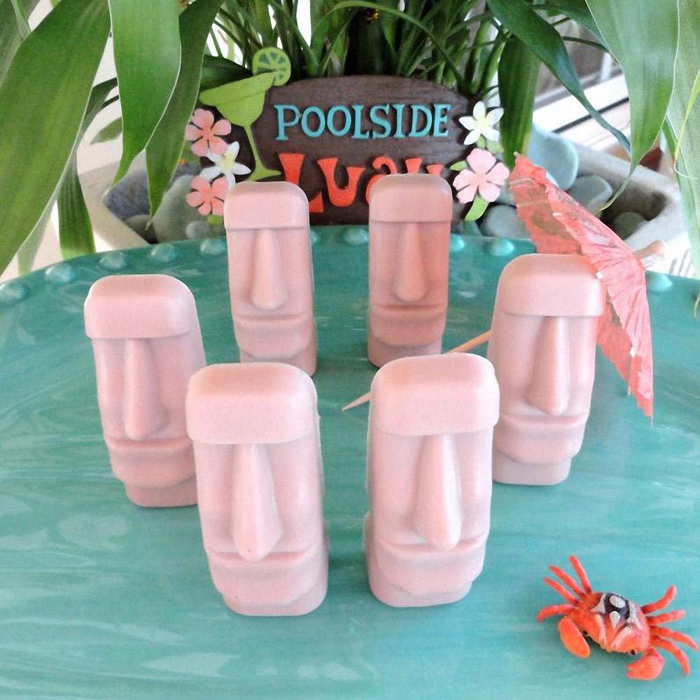 2 Pcs 9 Cavity Easter Island Moai Head Stone Statues Ice Cube Trays Tpr Chocolate Candy Jello Soap Mold