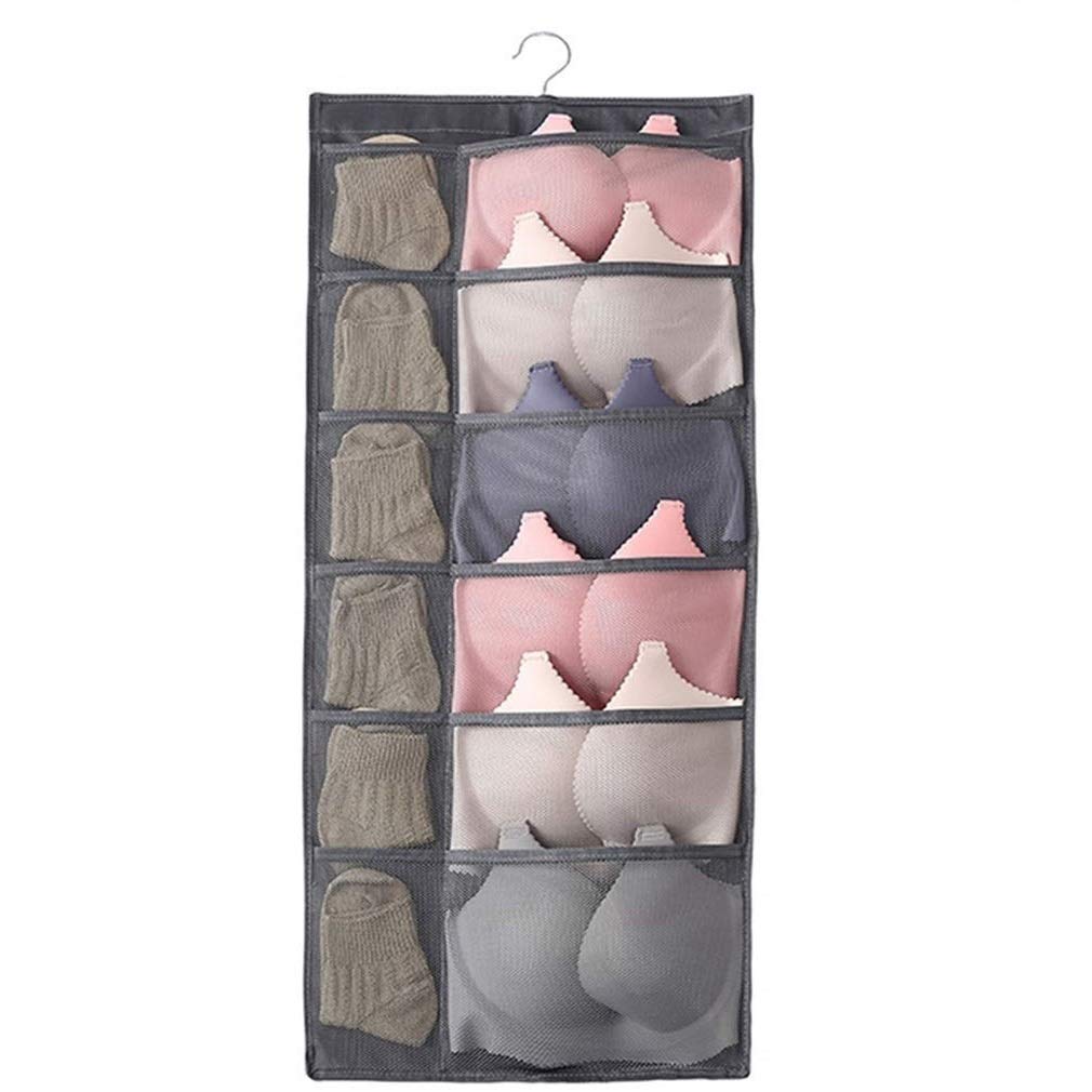 Xenoty Nylon DualSided Wall Shelf Closet Hanging Organizer Saver Travel Bag Wardrobe Storage With Mesh Pockets (Multicolour, Be
