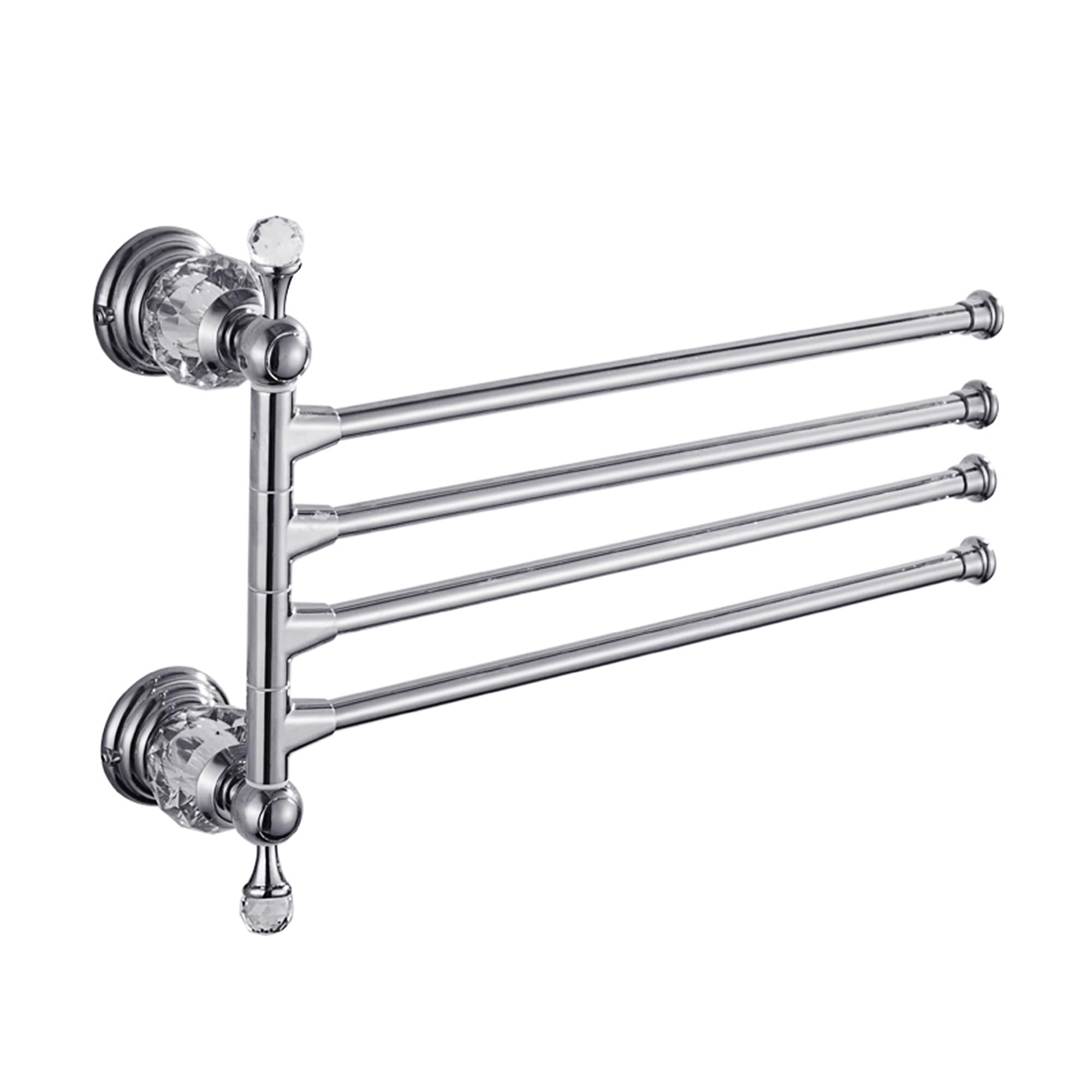 Chrome Folding Towel Bars Towel Holder, Silver Crystal Towel Rack Bathroom Hardware